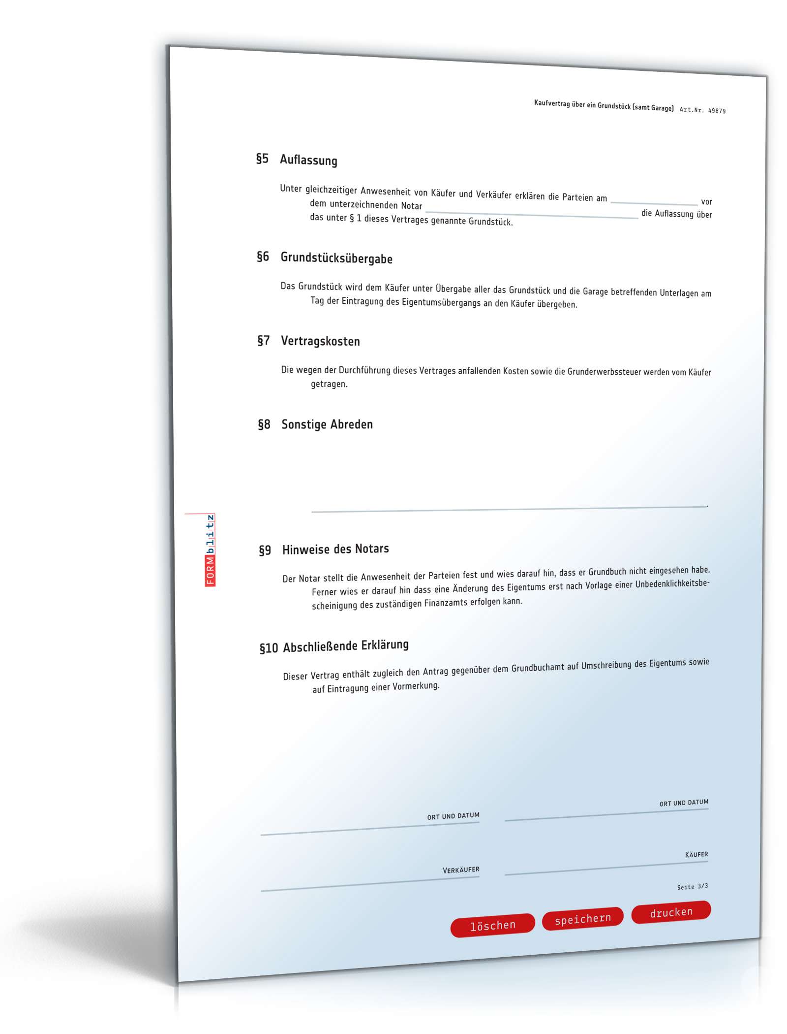 Kaufvertrag Grundstück PDF. Seite: 3