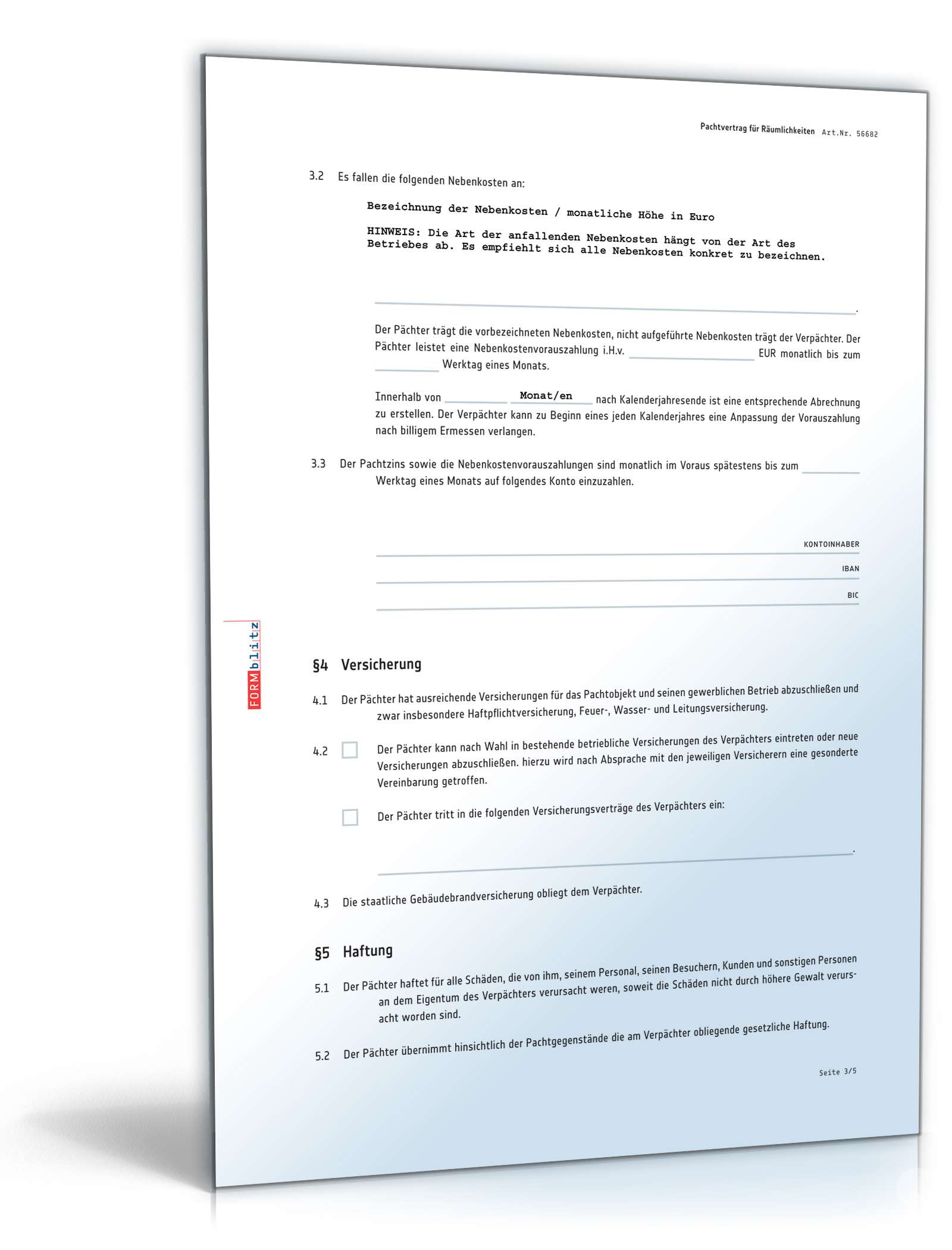 Pachtvertrag Räumlichkeiten PDF. Seite: 3