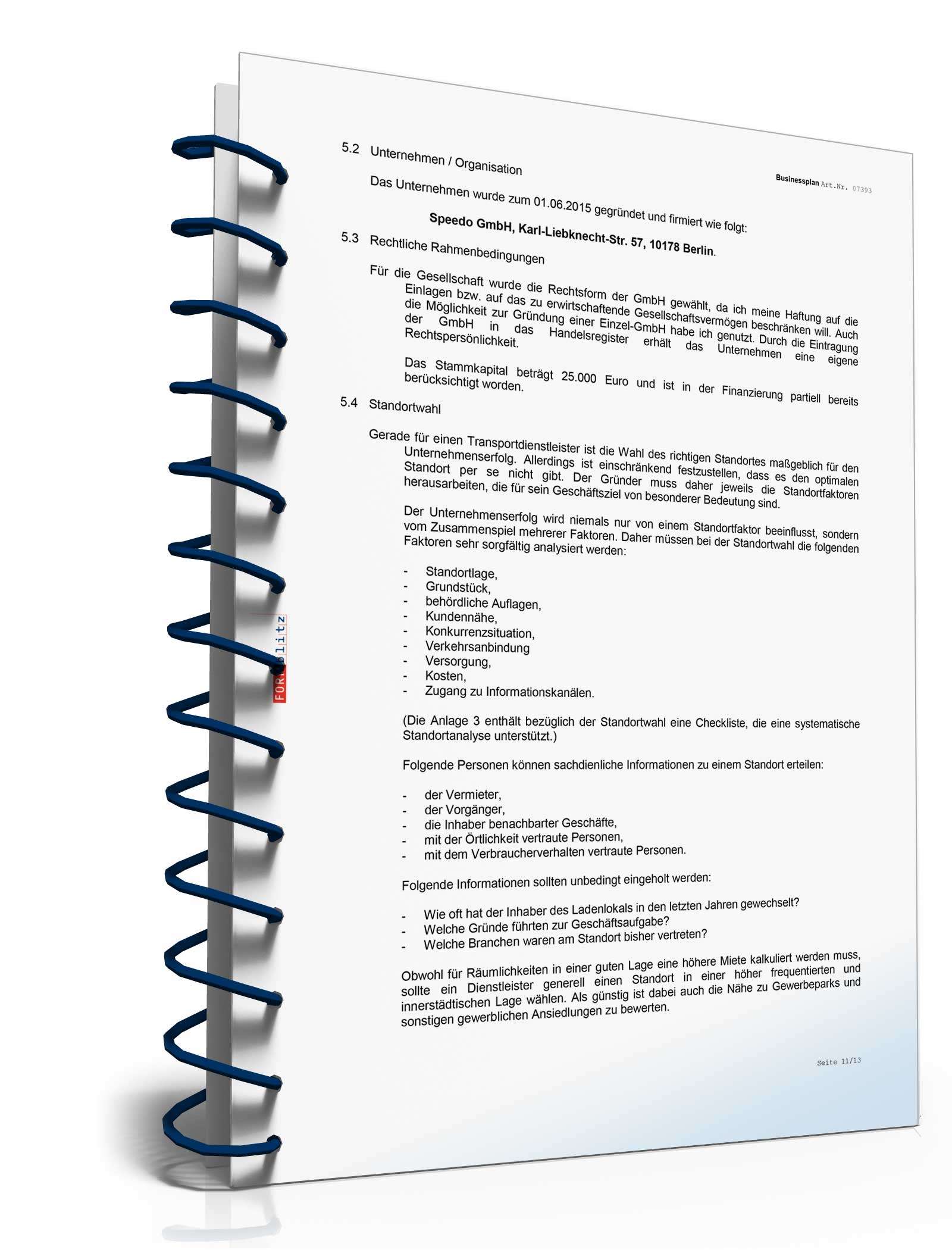 Businessplan Kurierdienst Excel. Seite: 19