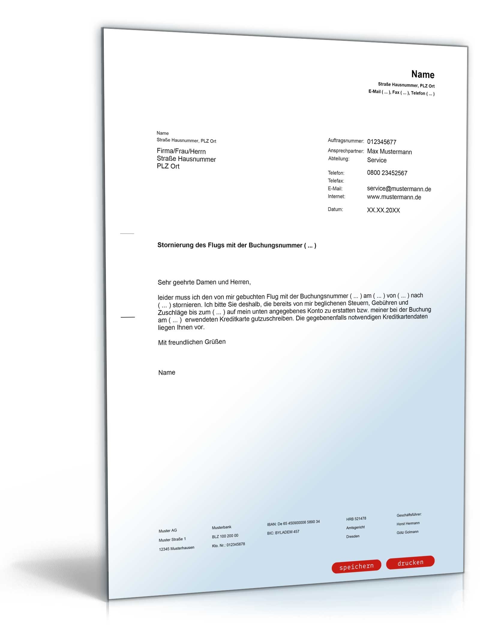 Stornierung eines Fluges  PDF