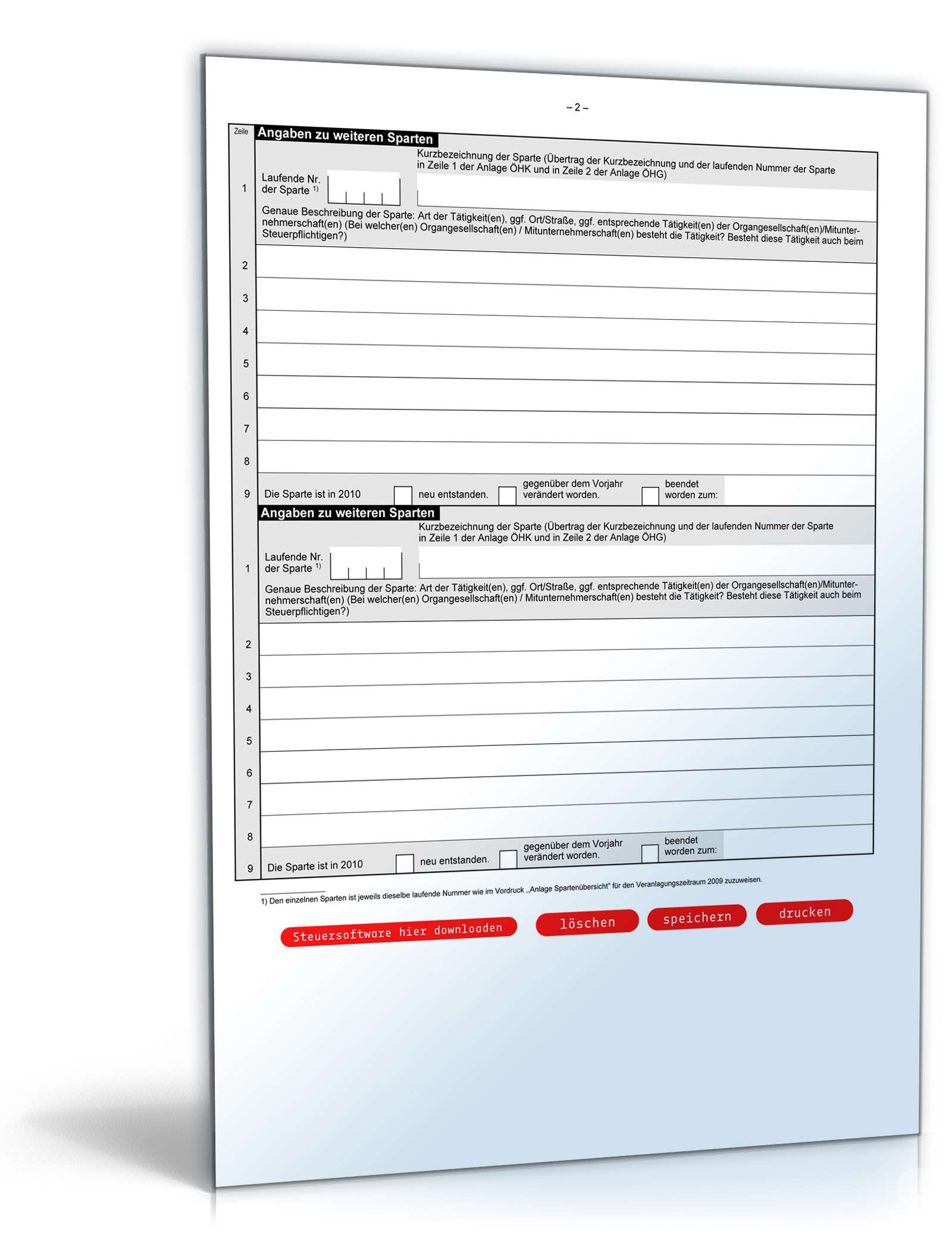 Anlage Spartenübersicht 2010 PDF. Seite: 2