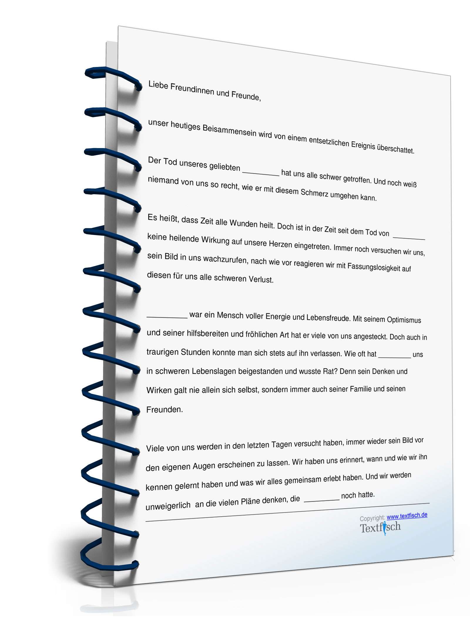 Trauerrede für einen Verstorbenen eng Vertrauter PDF. Seite: 2