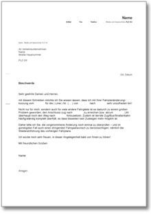 Beschwerde über eine Änderung des Fahrplans (im Stadt- und Nahverkehr) Word