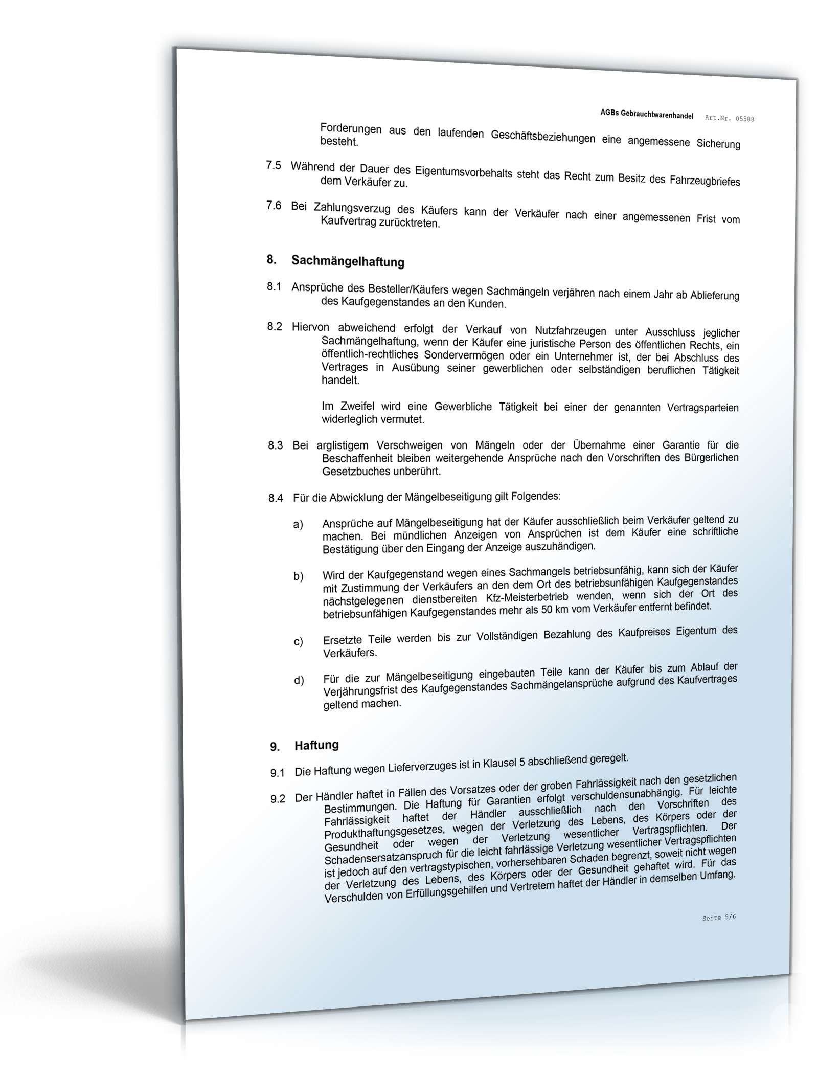 AGB Gebrauchtwagenhandel Word. Seite: 4