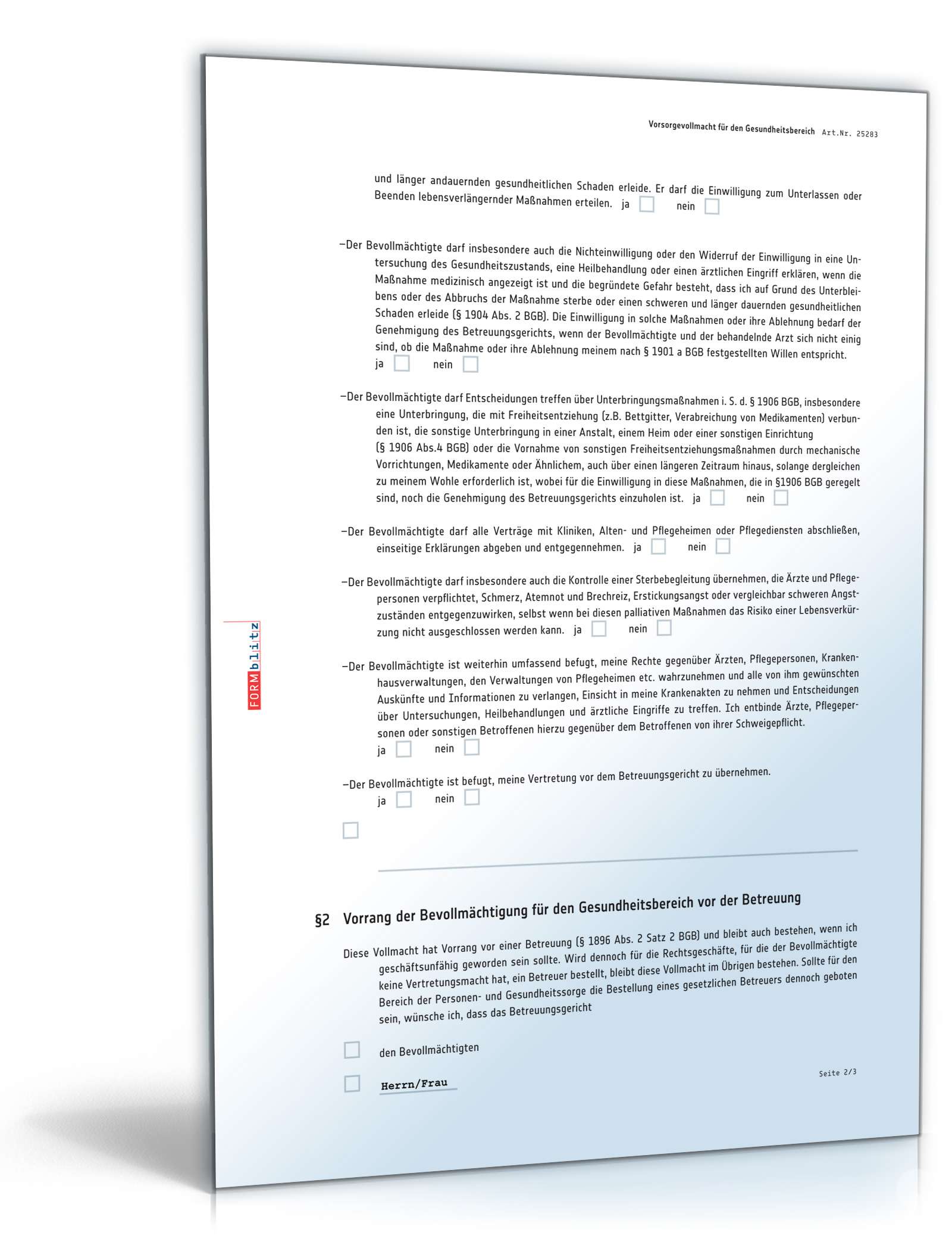 Patientenvollmacht PDF. Seite: 2