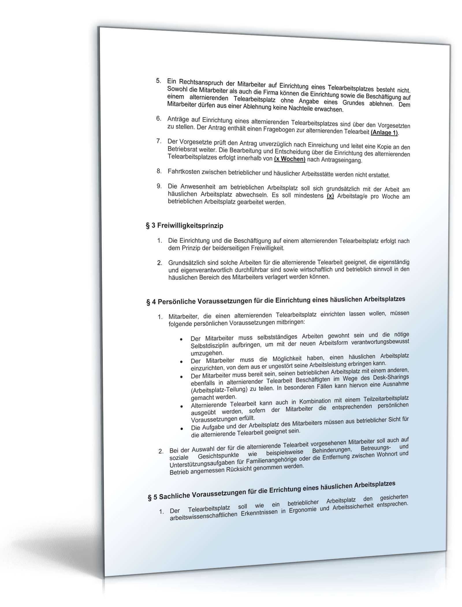 Betriebsvereinbarung alternierende Telearbeit PDF. Seite: 2