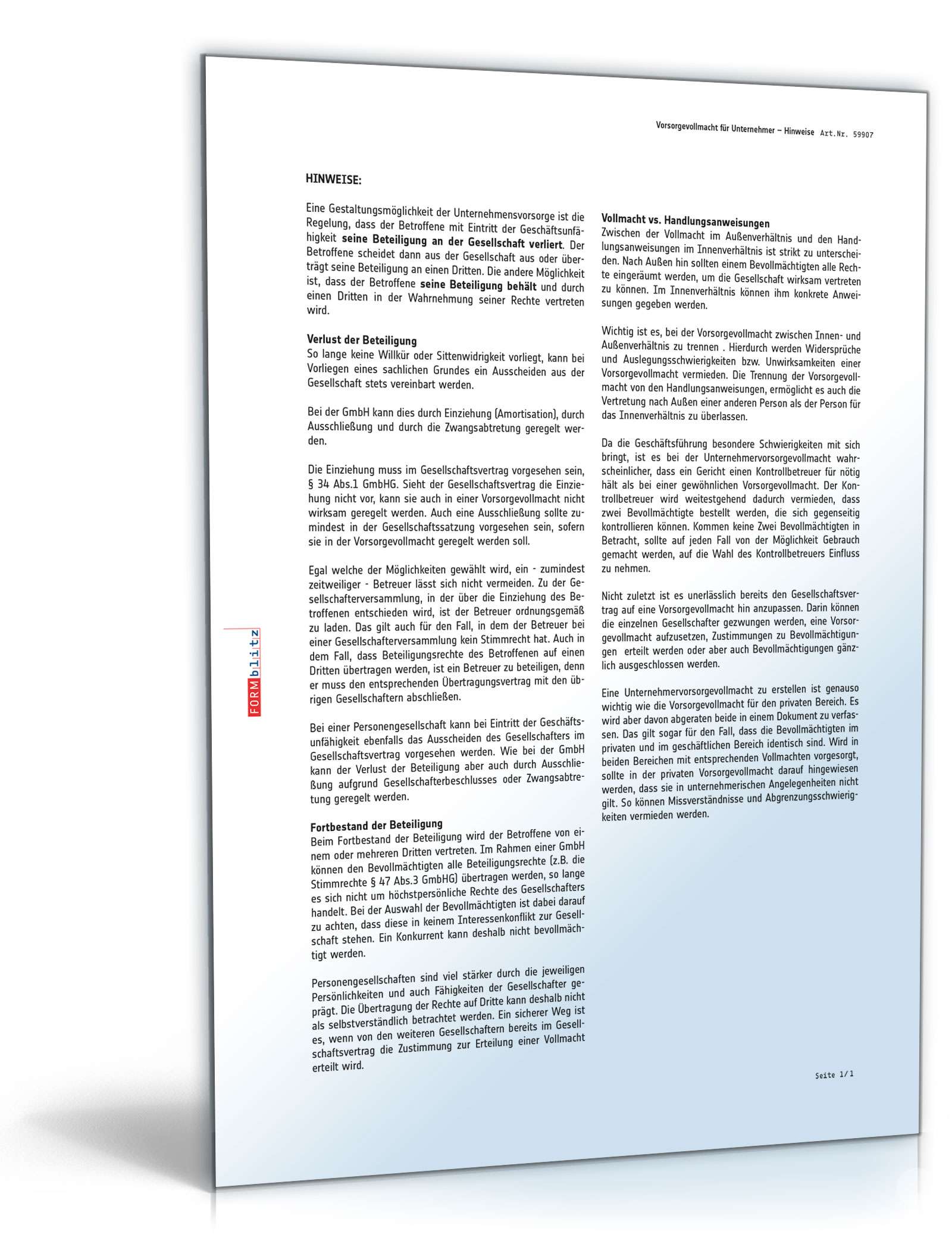 Vorsorgevollmacht Unternehmer PDF. Seite: 4