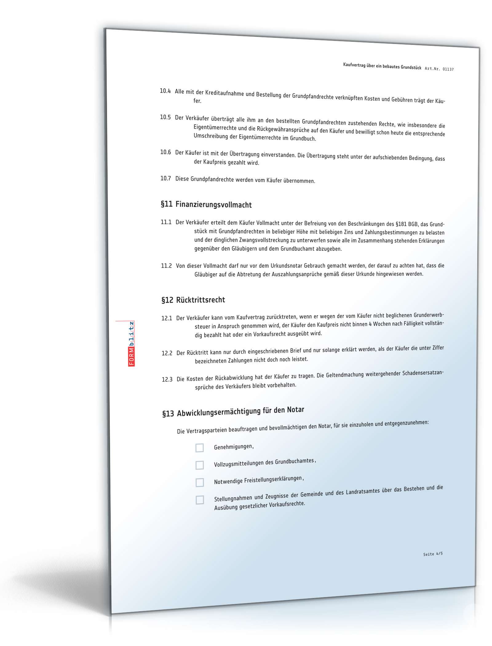 Kaufvertrag Haus PDF. Seite: 4