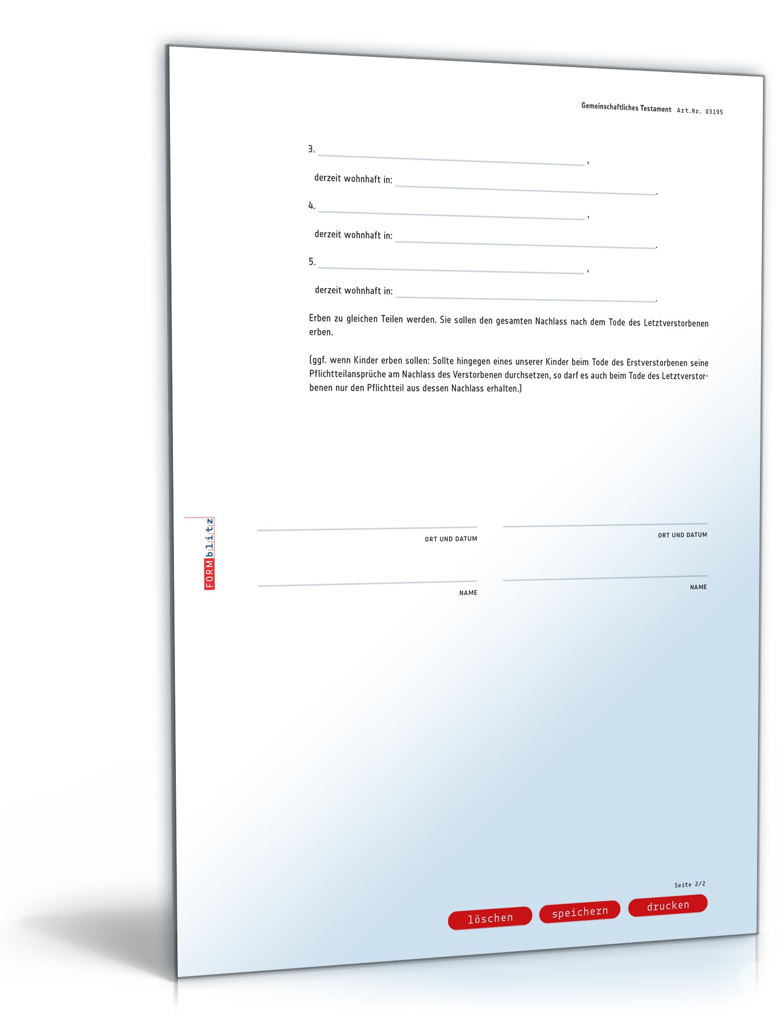 Gemeinschaftliches Testament PDF. Seite: 2