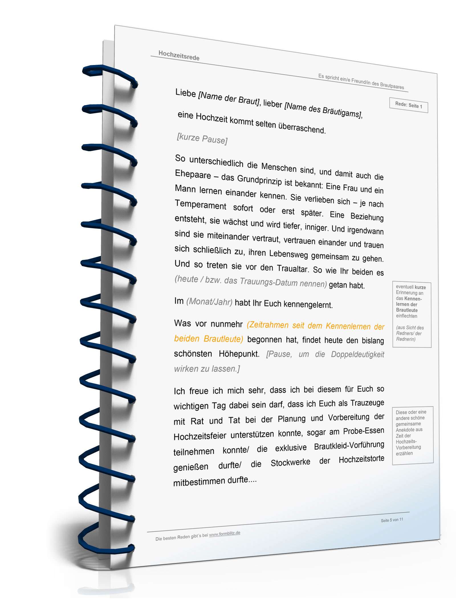 Hochzeitsrede Trauzeuge/Trauzeugin Excel. Seite: 5