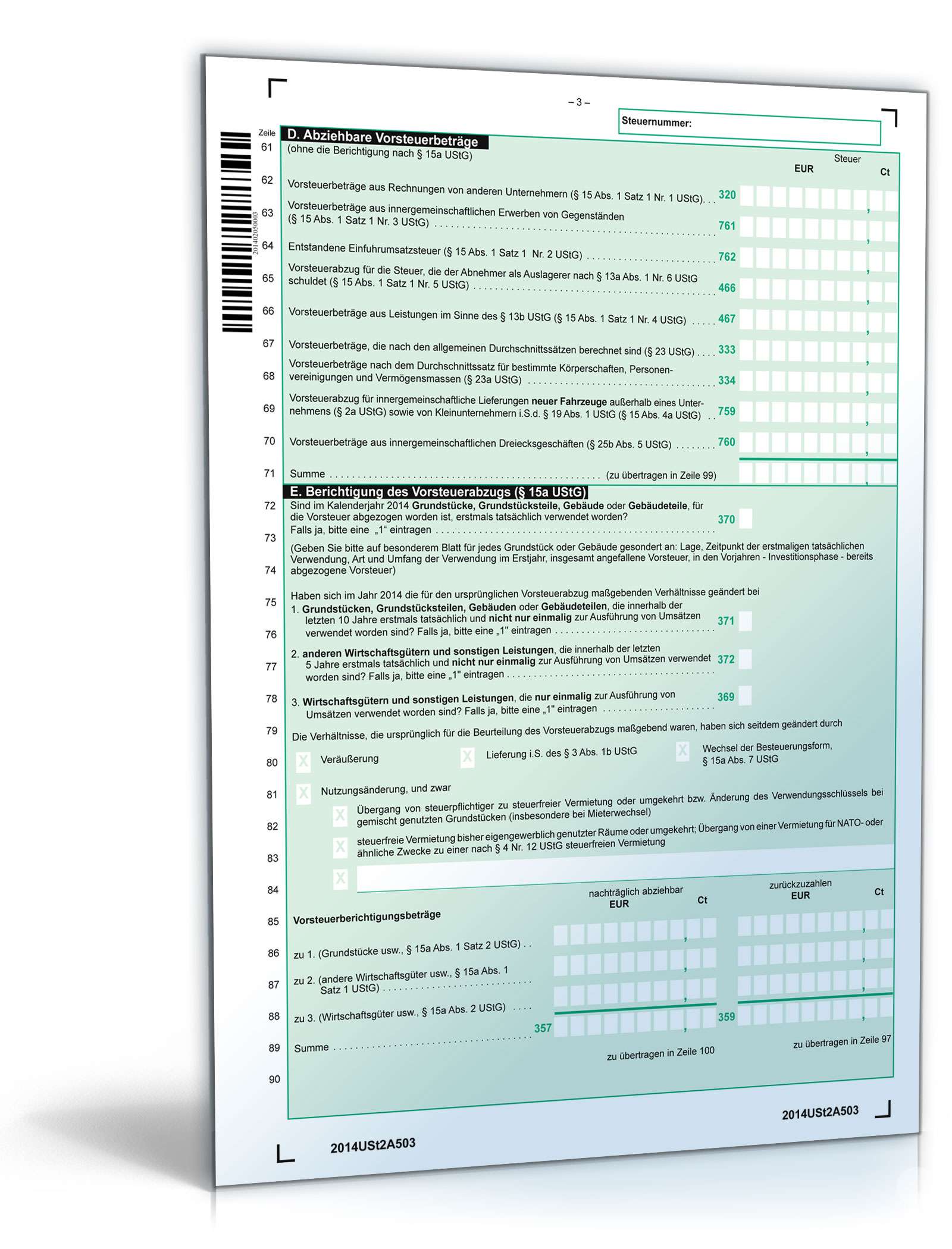 Umsatzsteuererklärung 2014 PDF. Seite: 3