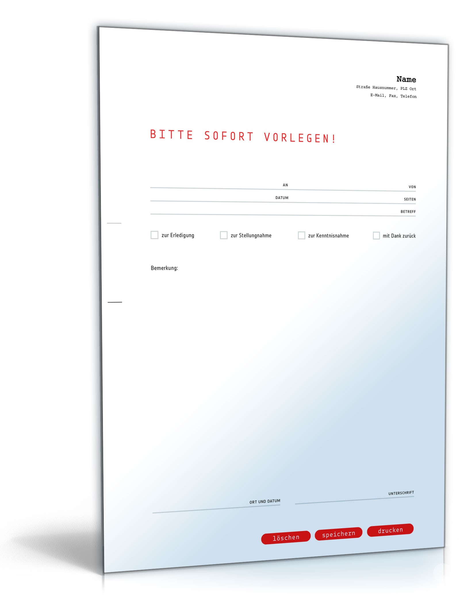 Faxvorlagen-Paket Excel. Seite: 4