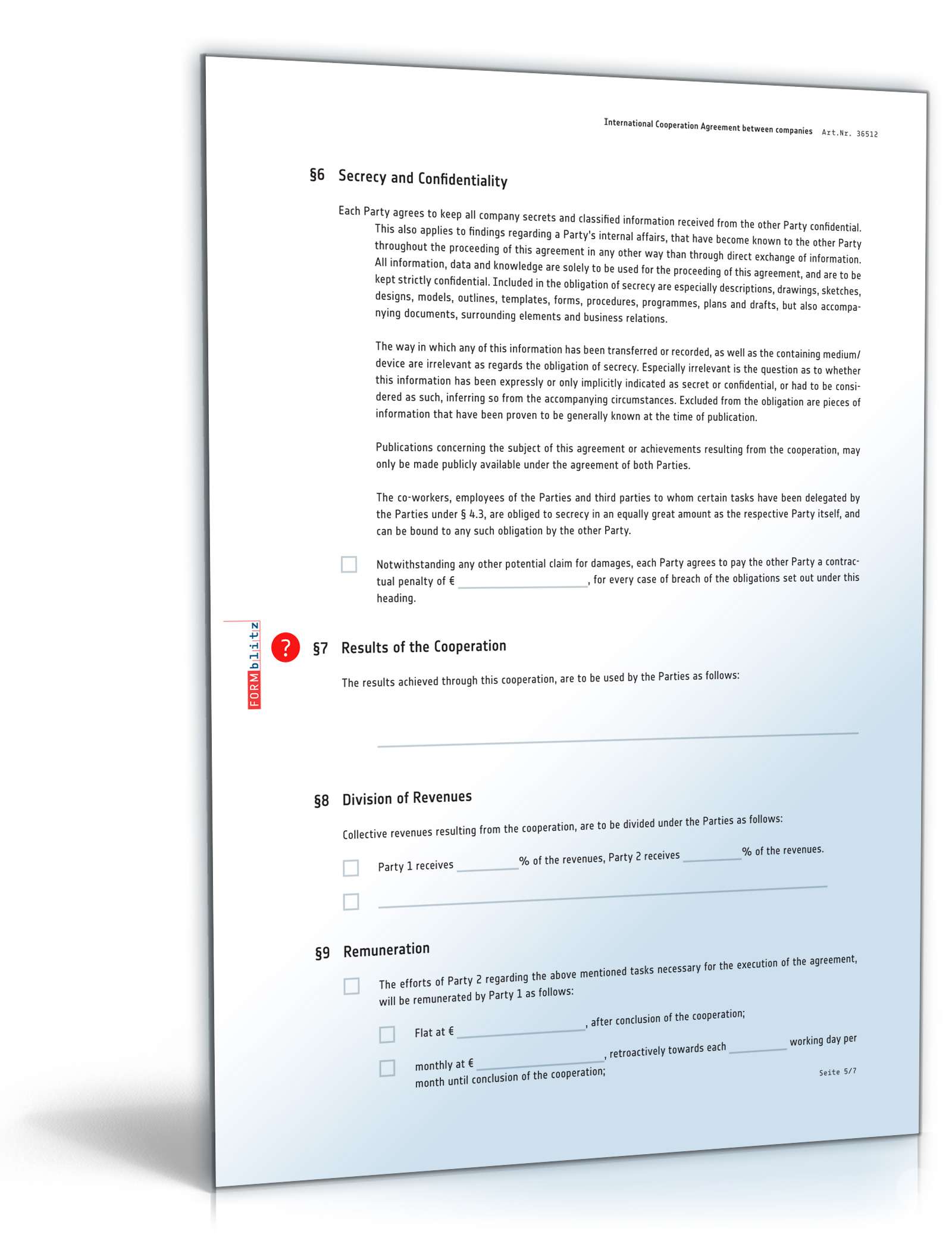 Internationaler Kooperationsvertrag Englisch PDF. Seite: 5