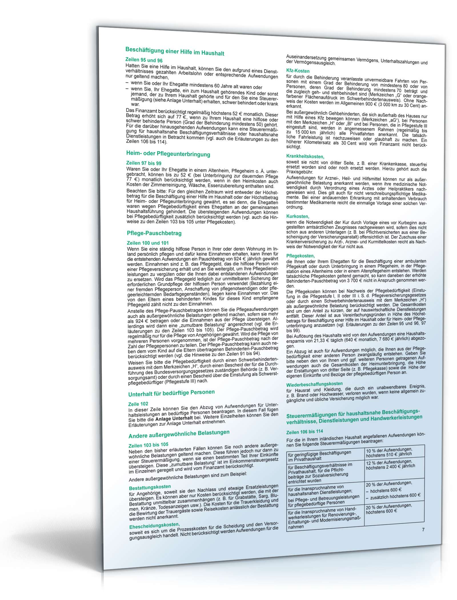 Anleitung zur Einkommensteuererklärung 2007 PDF. Seite: 7