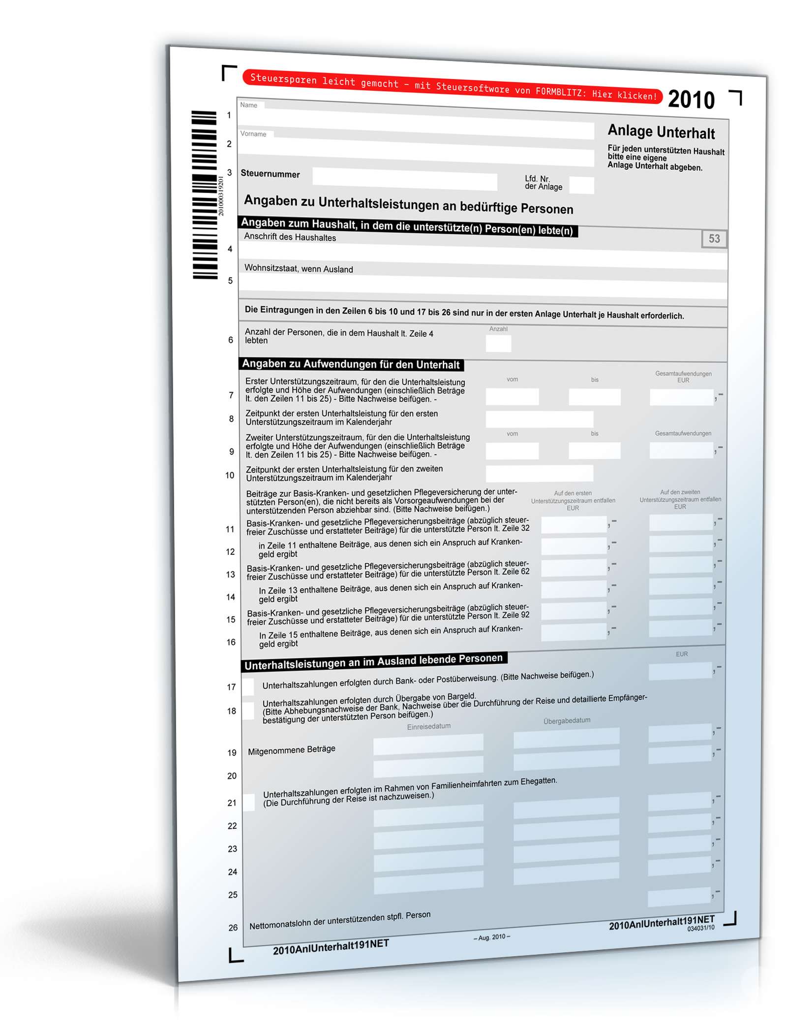 Anlage Unterhalt 2010 PDF