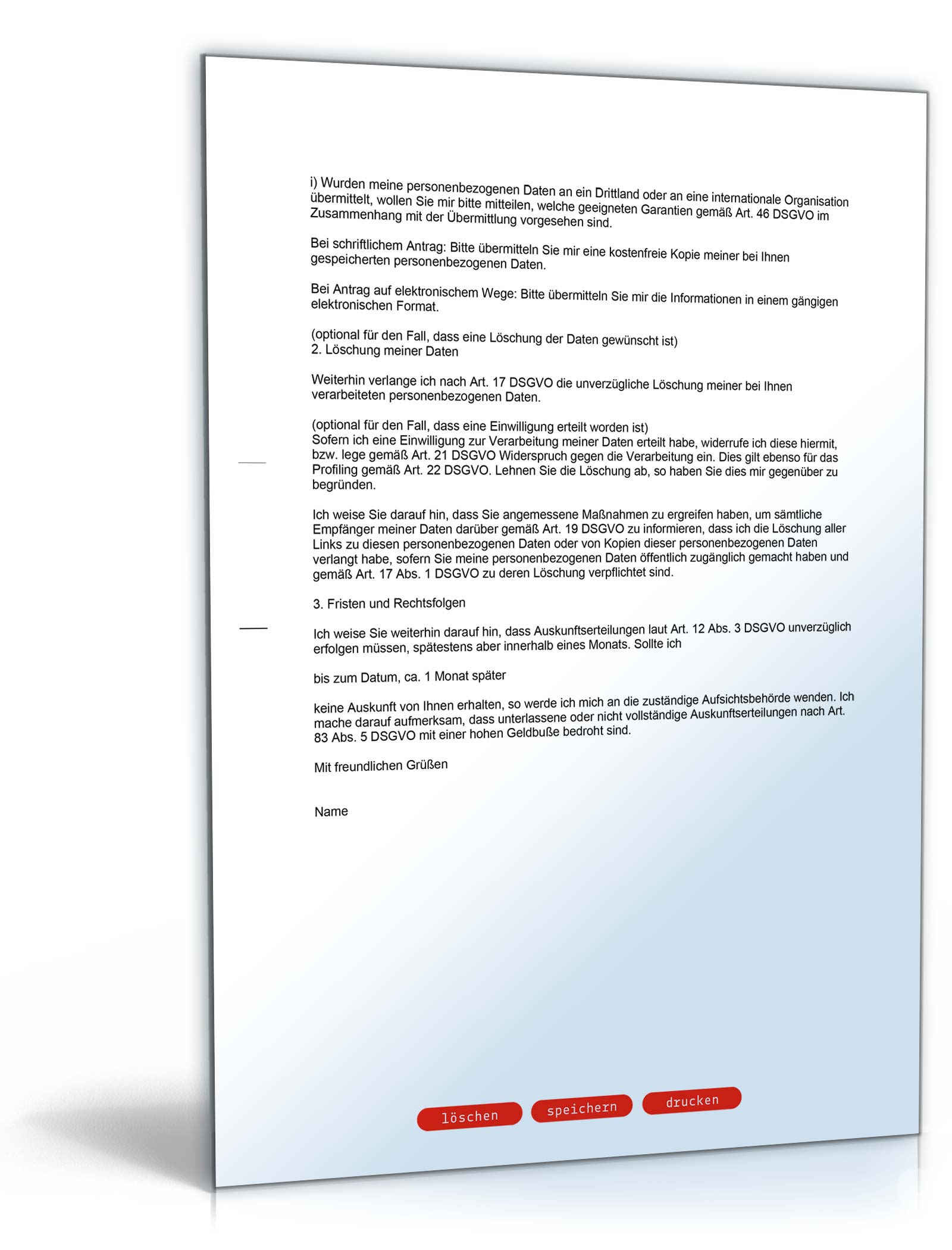 Auskunftsersuchen personenbezogene Daten DSGVO PDF. Seite: 2