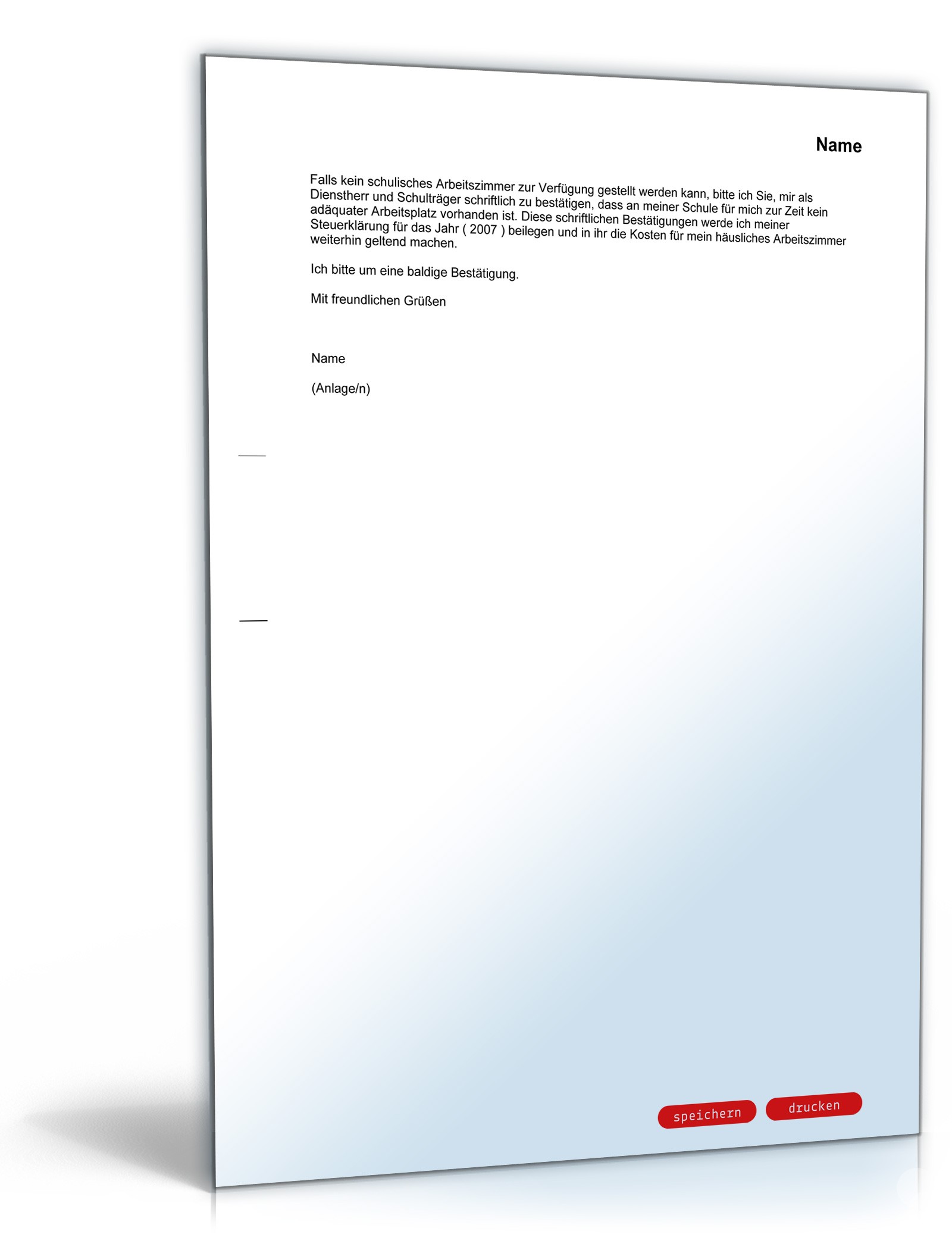 Bitte um Zuweisung schulisches Arbeitszimmer PDF. Seite: 2