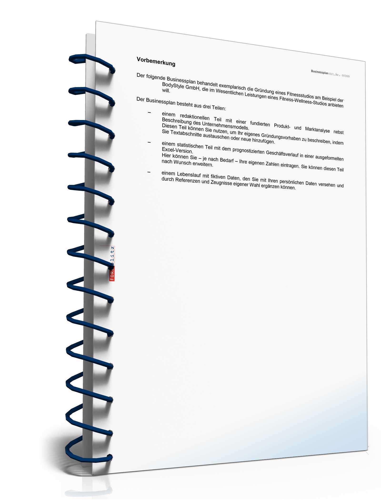 Businessplan Fitnessstudio Excel. Seite: 3