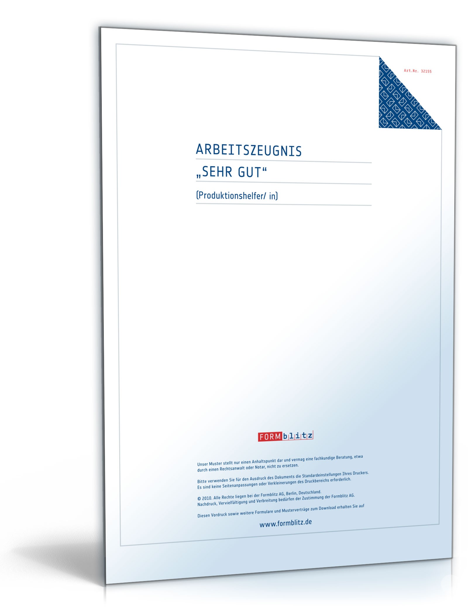 Arbeitszeugnis Produktionshelfer Excel. Seite: 2