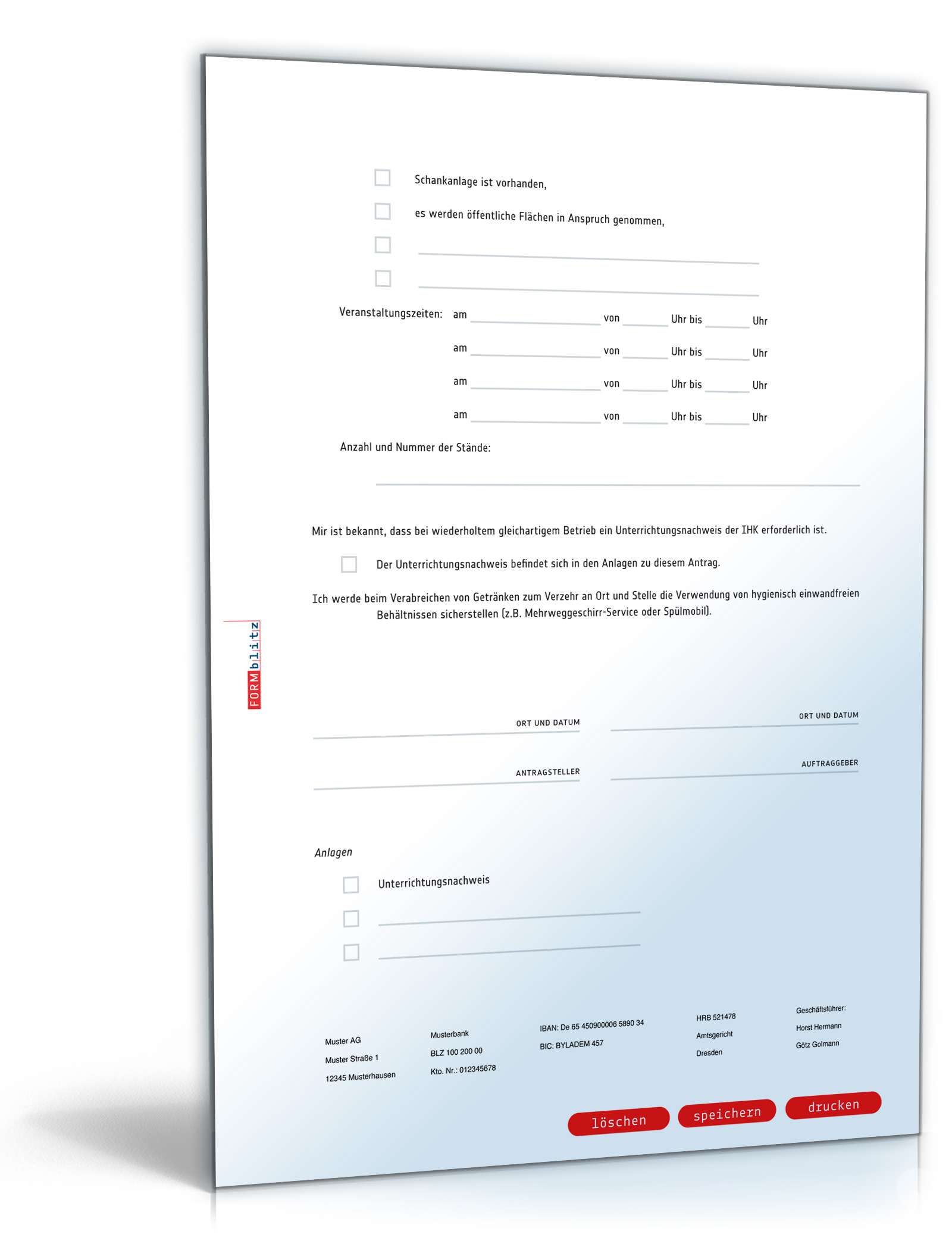 Antrag Erteilung einer vorübergehenden Gaststättenerlaubnis PDF. Seite: 3