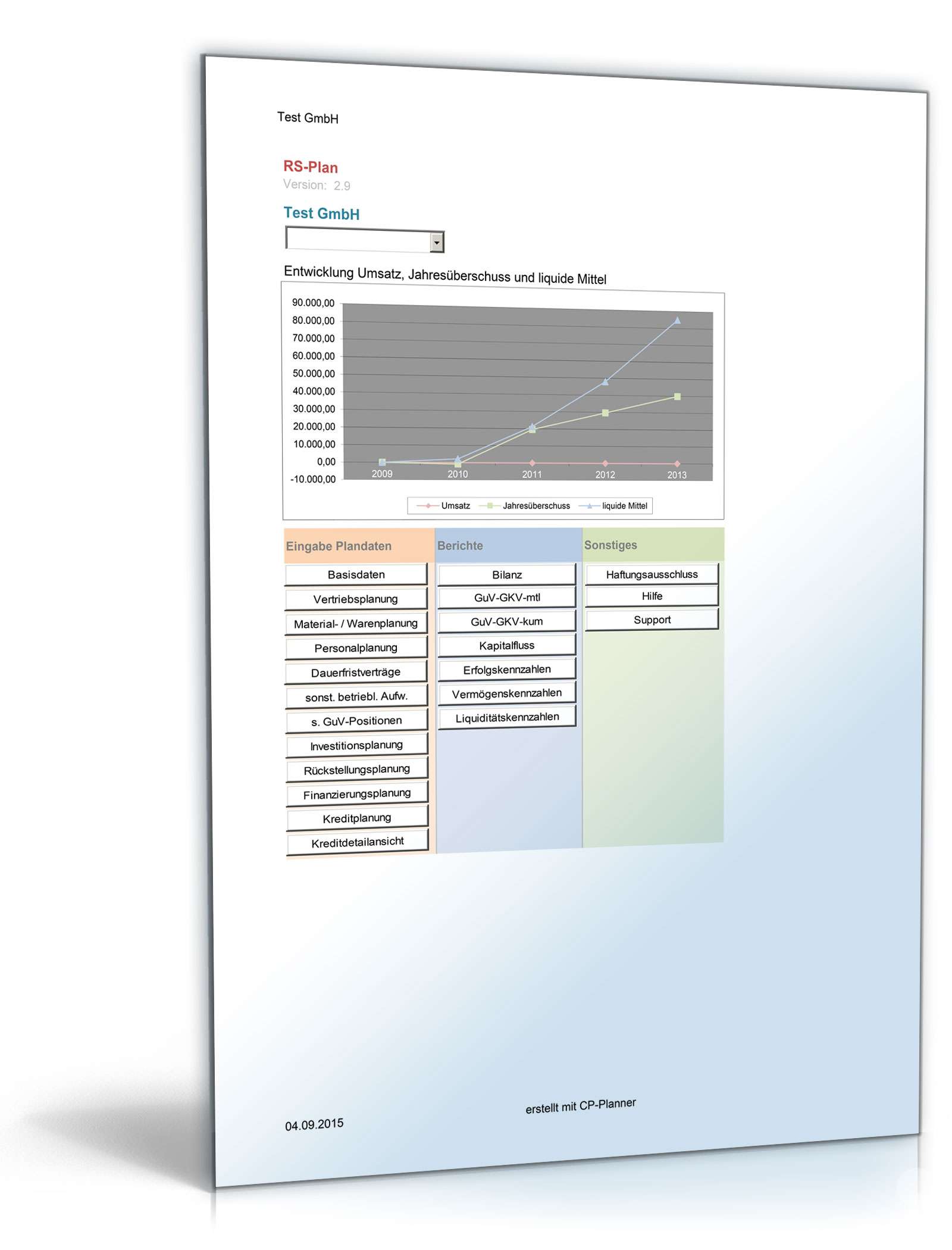 Unternehmensplanung Excel