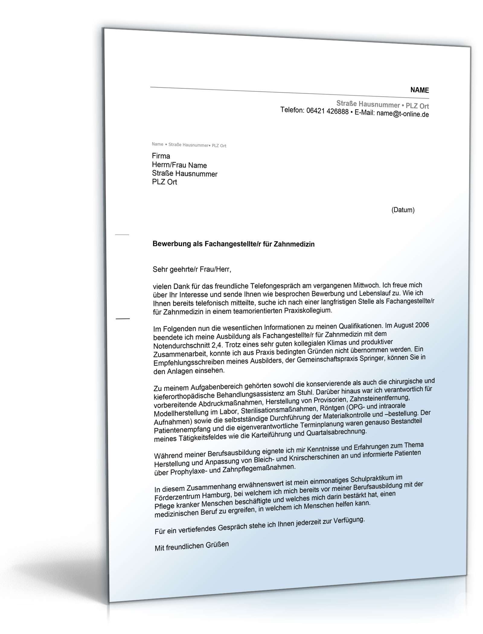 Anschreiben Bewerbung Berufseinsteiger  Excel