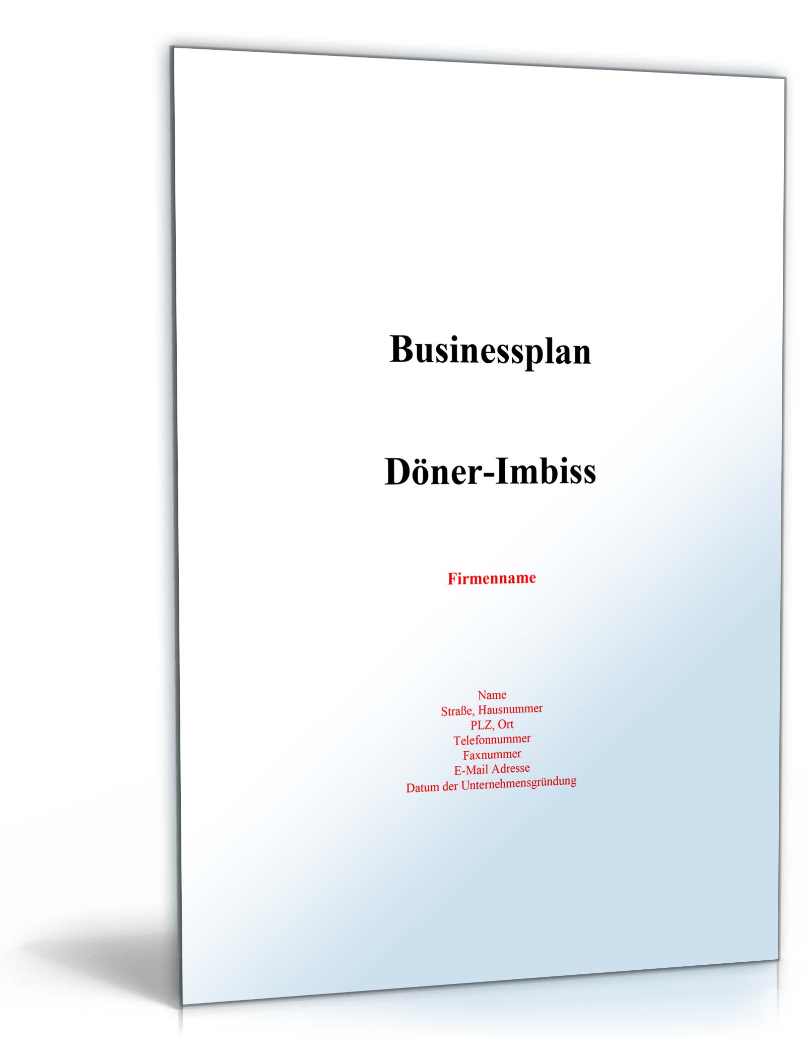 Businessplan Dönerimbiss Excel. Seite: 2