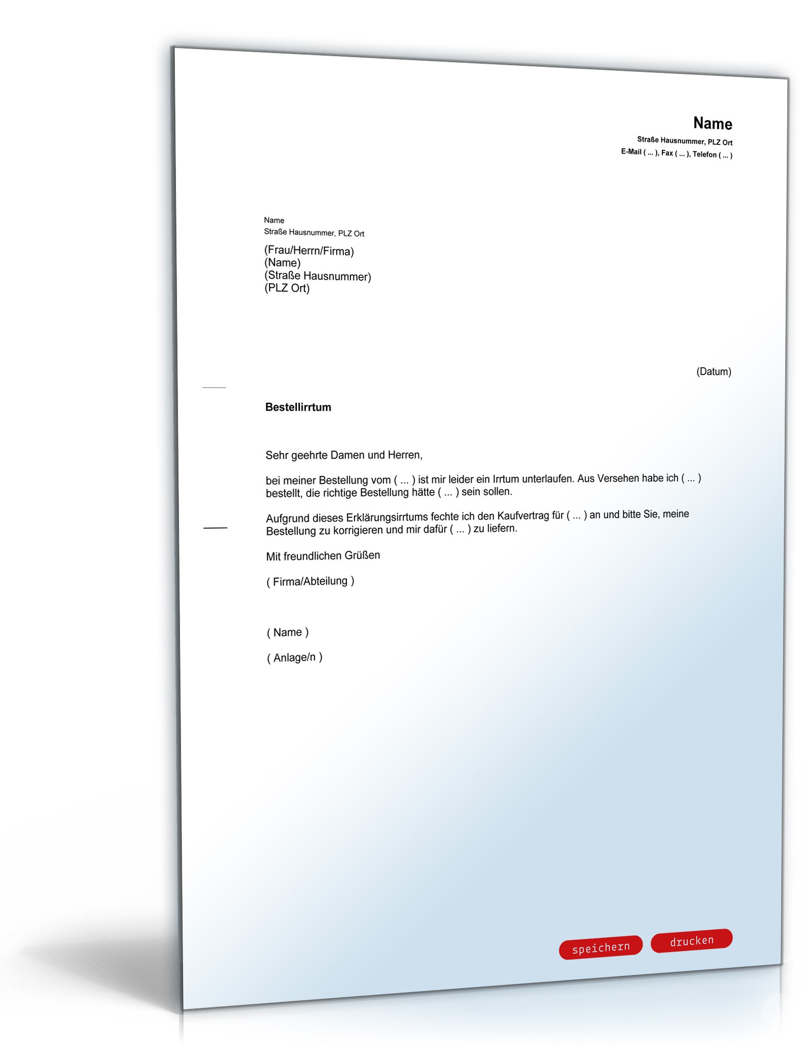 Anfechtung eines Kaufvertrages wegen Irrtums des Käufers PDF