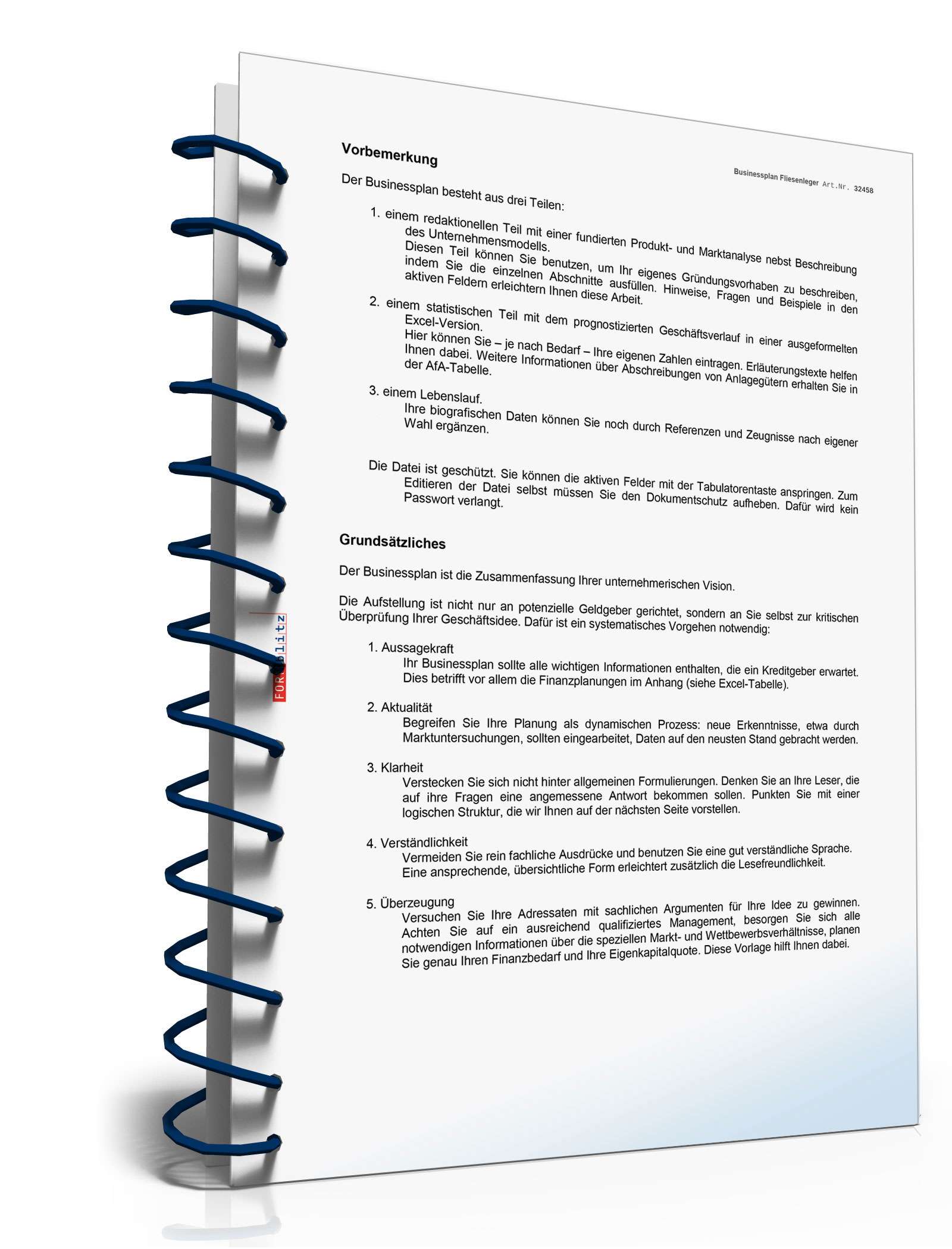 Businessplan Fliesenleger Excel. Seite: 3