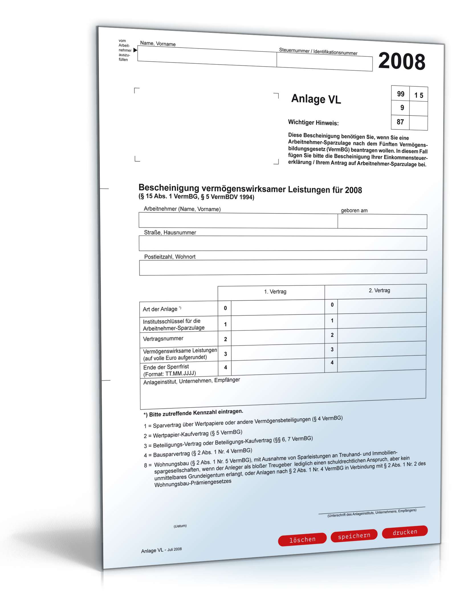 Anlage VL 2008 PDF
