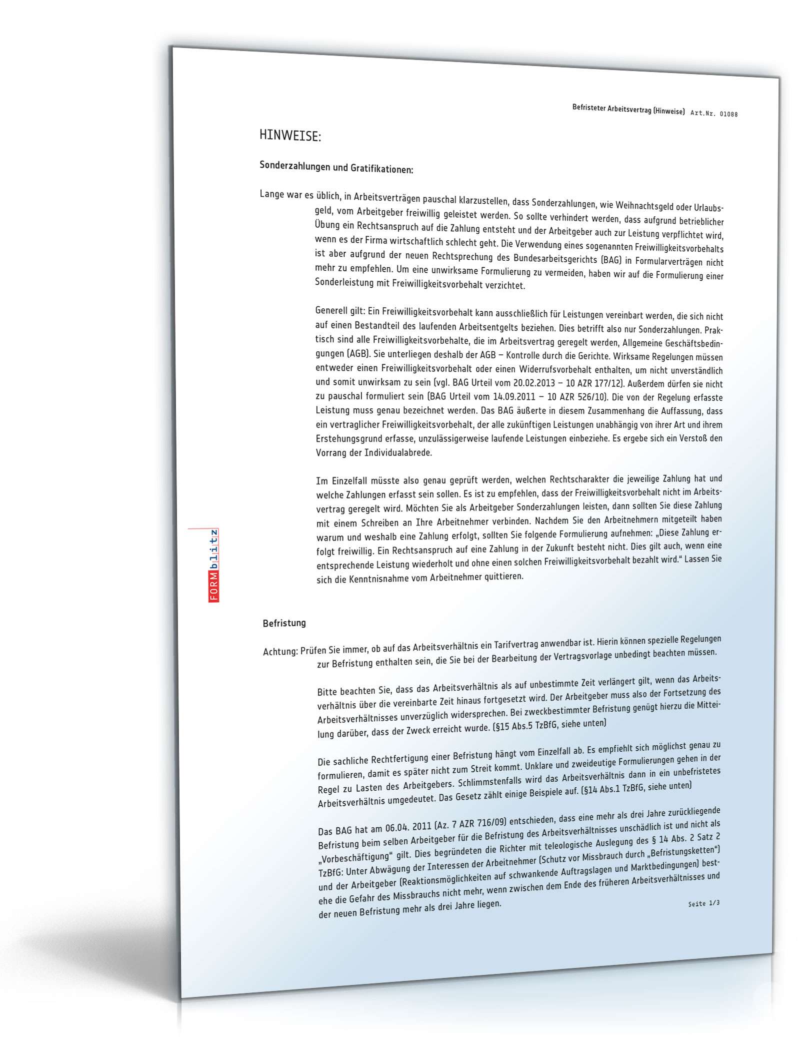 Befristeter Arbeitsvertrag PDF. Seite: 4