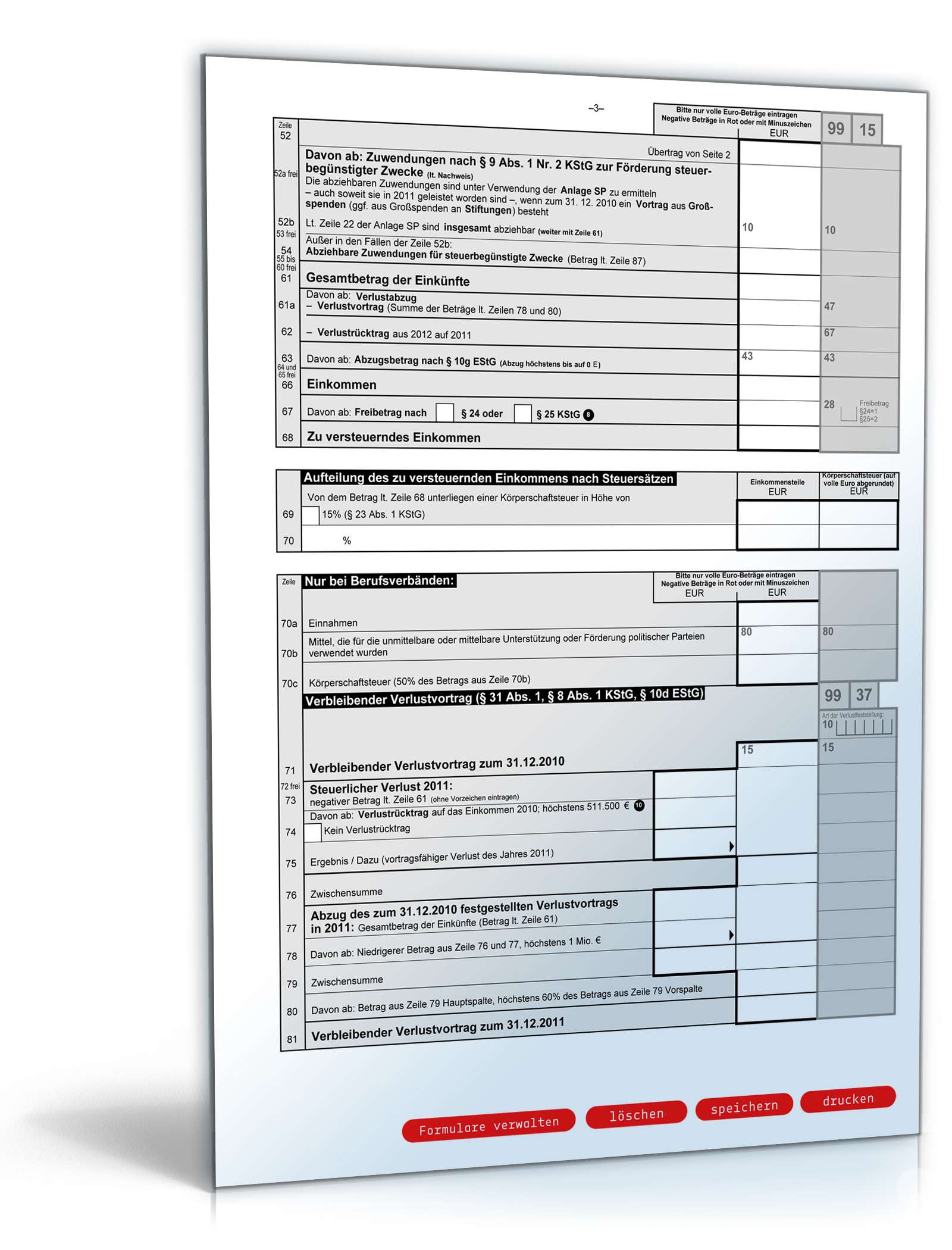 Körperschaftsteuererklärung 2011 KSt IB PDF. Seite: 3