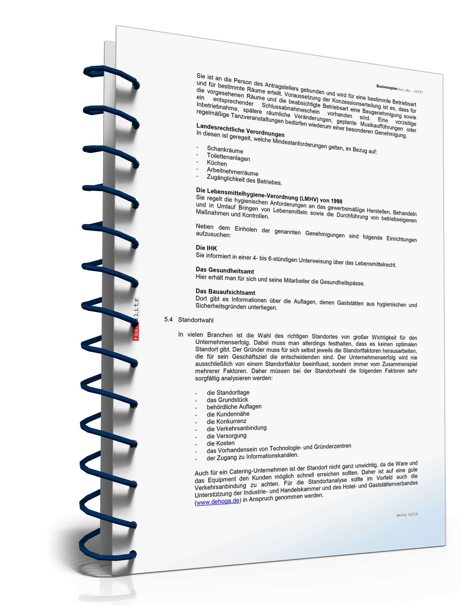 Businessplan Catering-Service Excel. Seite: 13