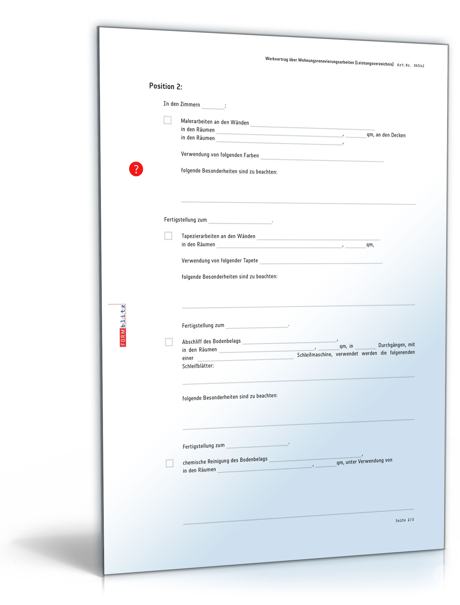 Werkvertrag Wohnungsrenovierungsarbeiten PDF. Seite: 14