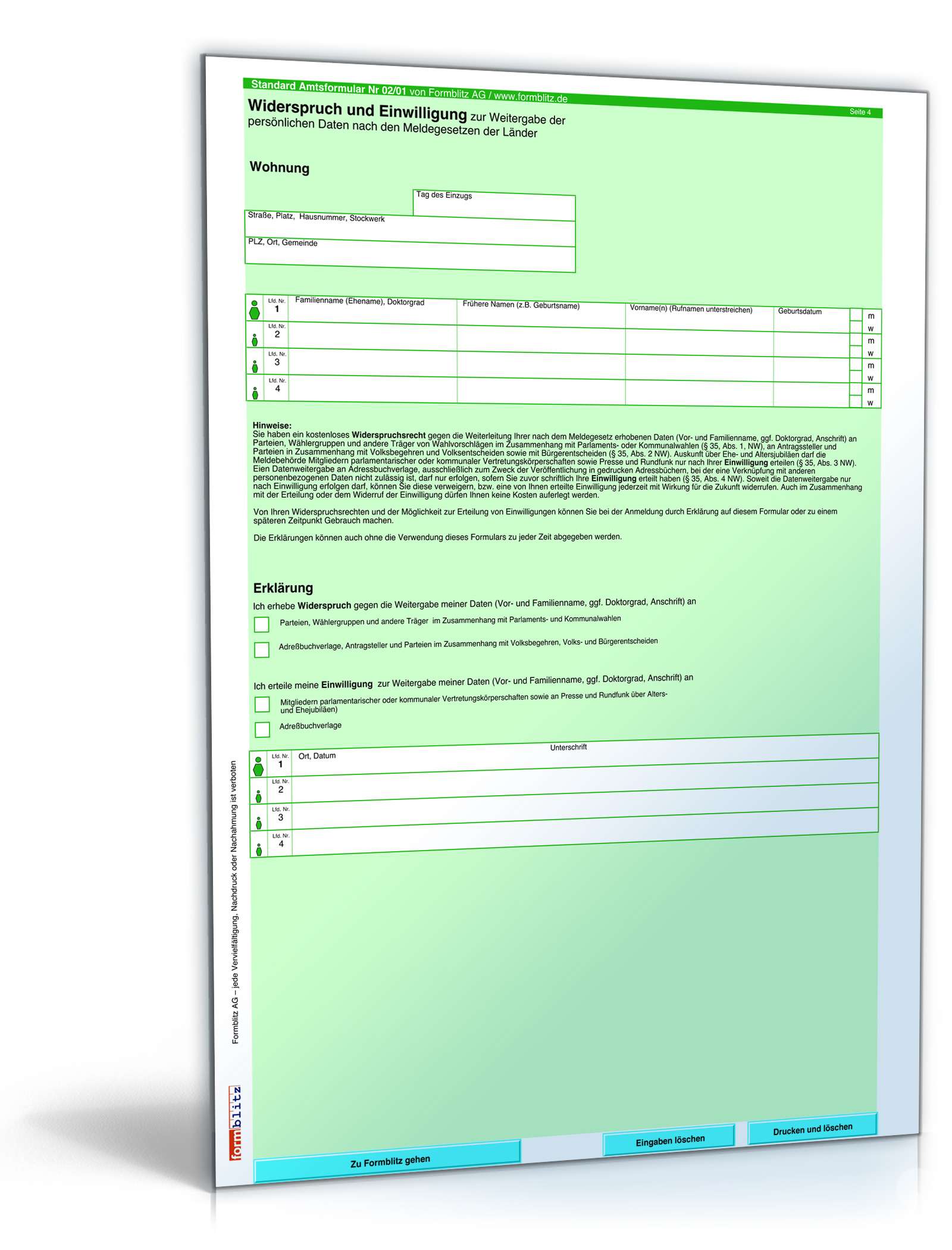 Anmeldung bei der Meldebehörde PDF. Seite: 3
