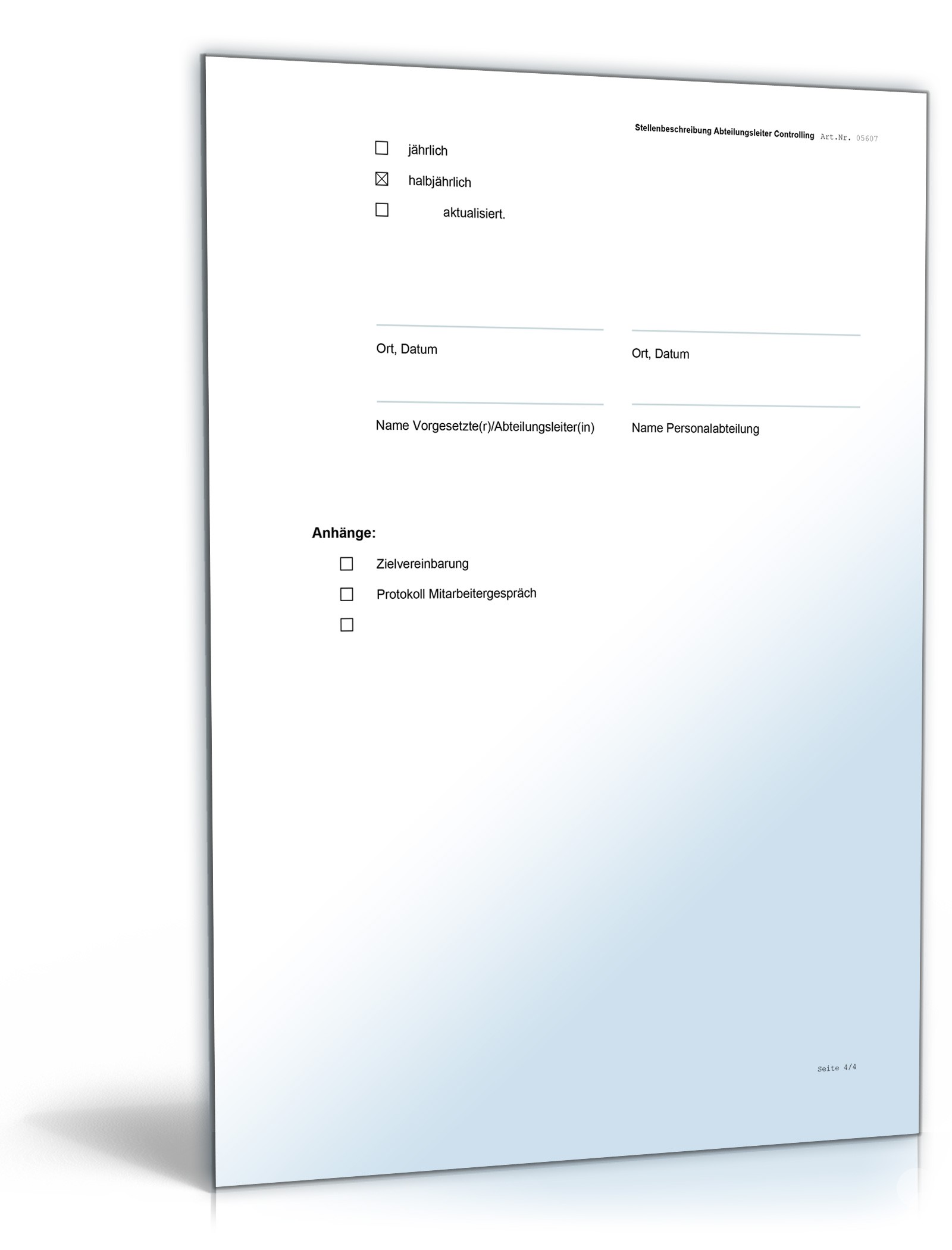 Stellenbeschreibung Abteilungsleitung Controlling Word. Seite: 4