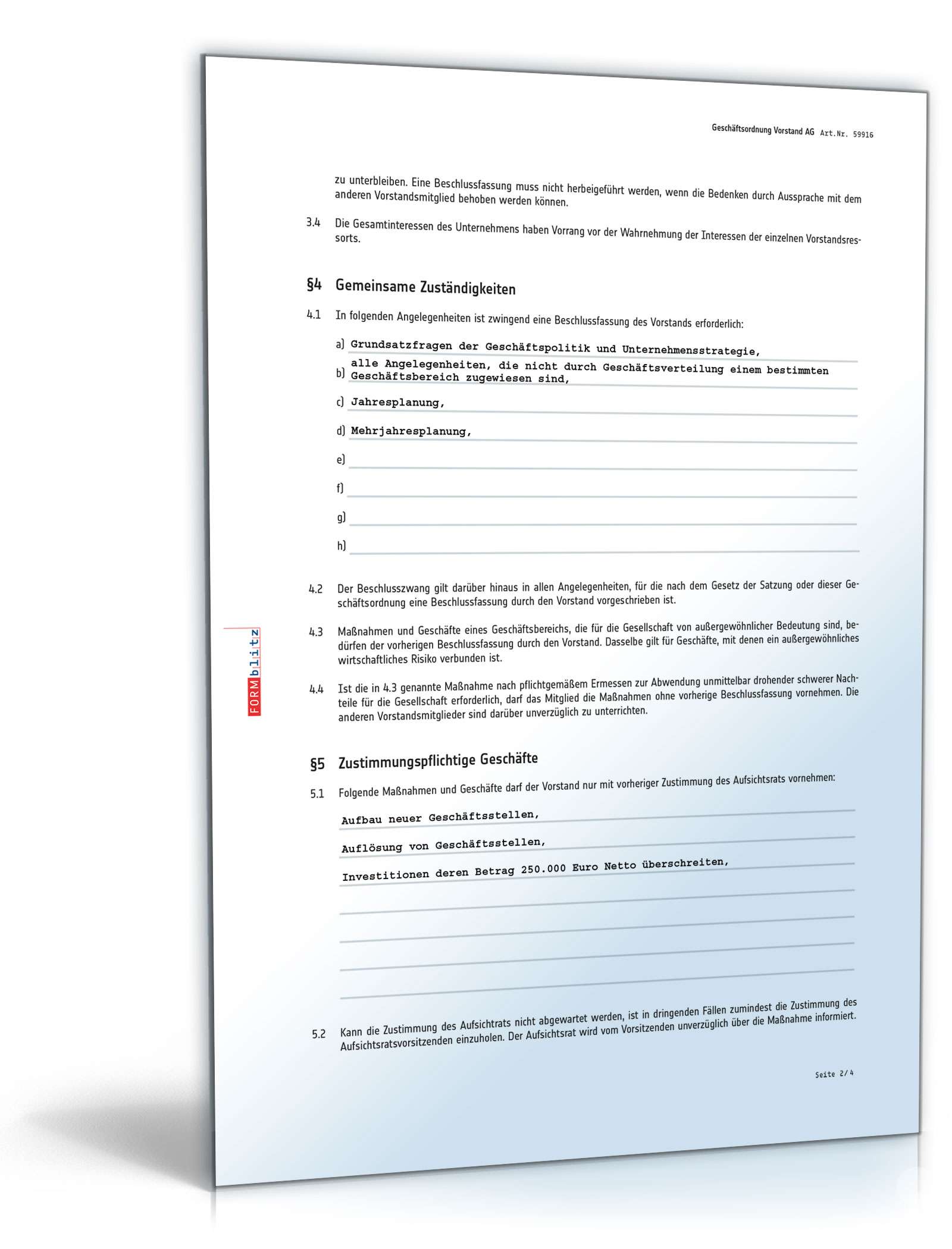 Geschäftsordnung Vorstand AG PDF. Seite: 2