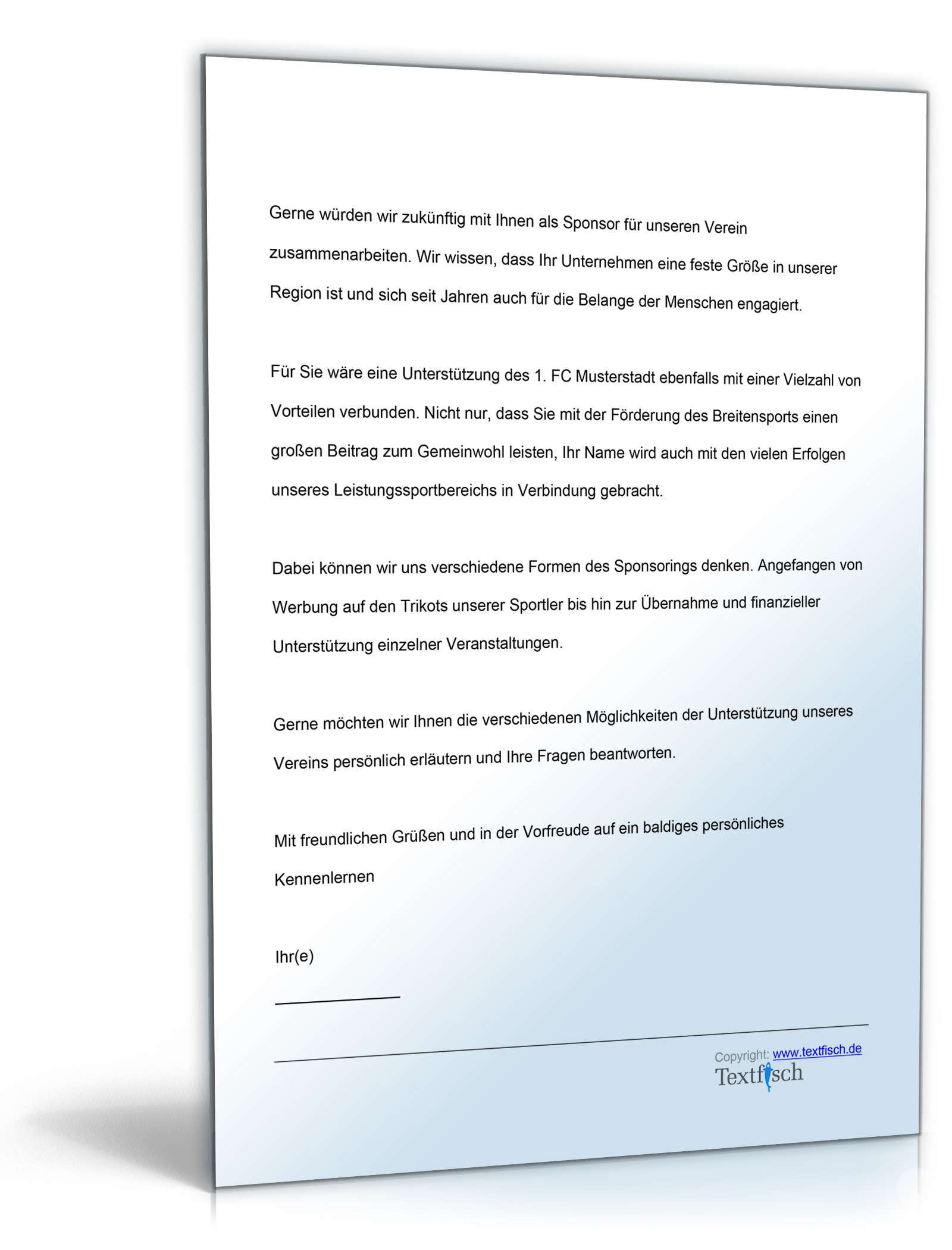 Sponsoringschreiben Sportverein Word. Seite: 2