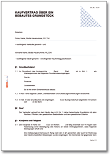 Kaufvertrag über ein bebautes Grundstück