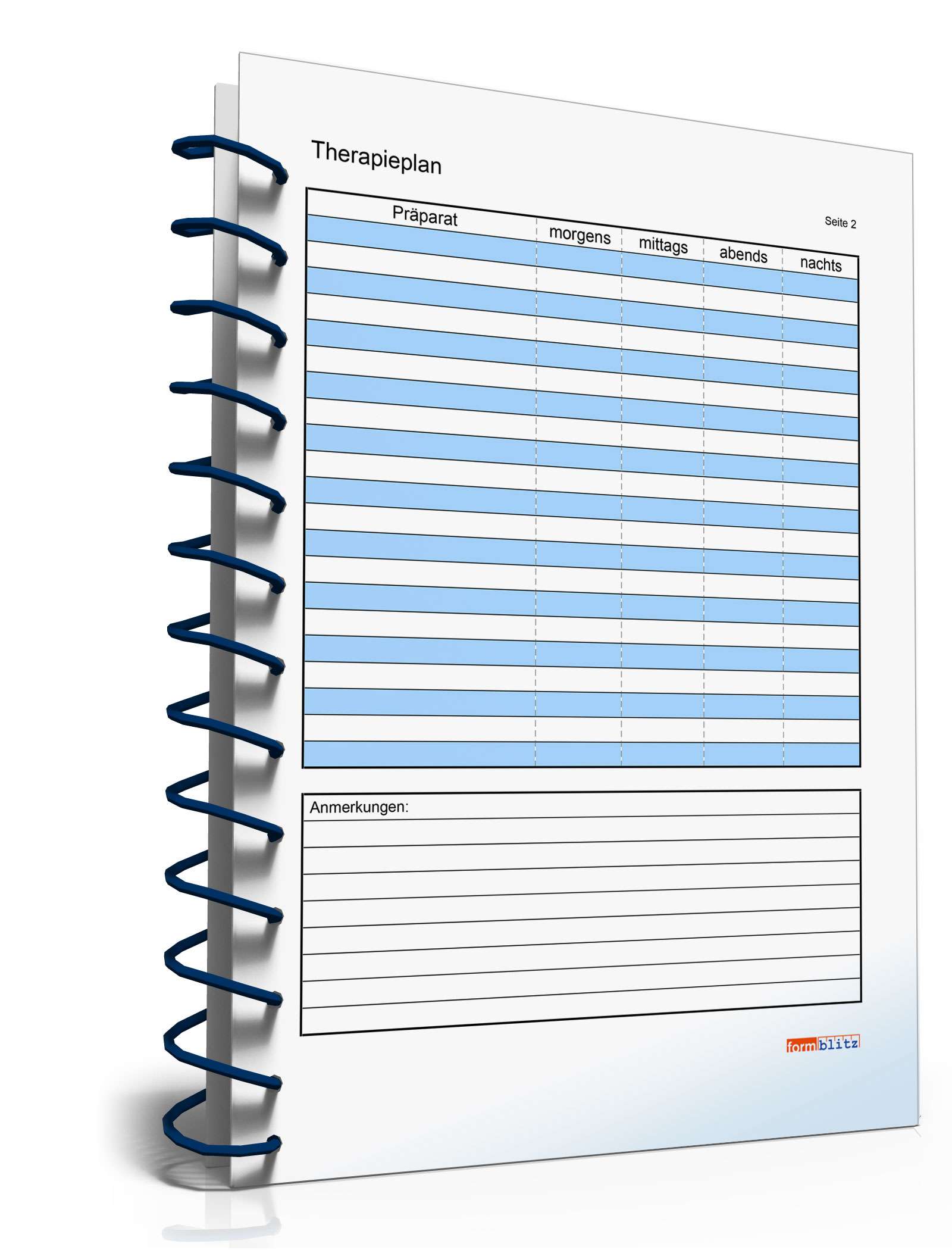 Schmerztagebuch Woche PDF. Seite: 2