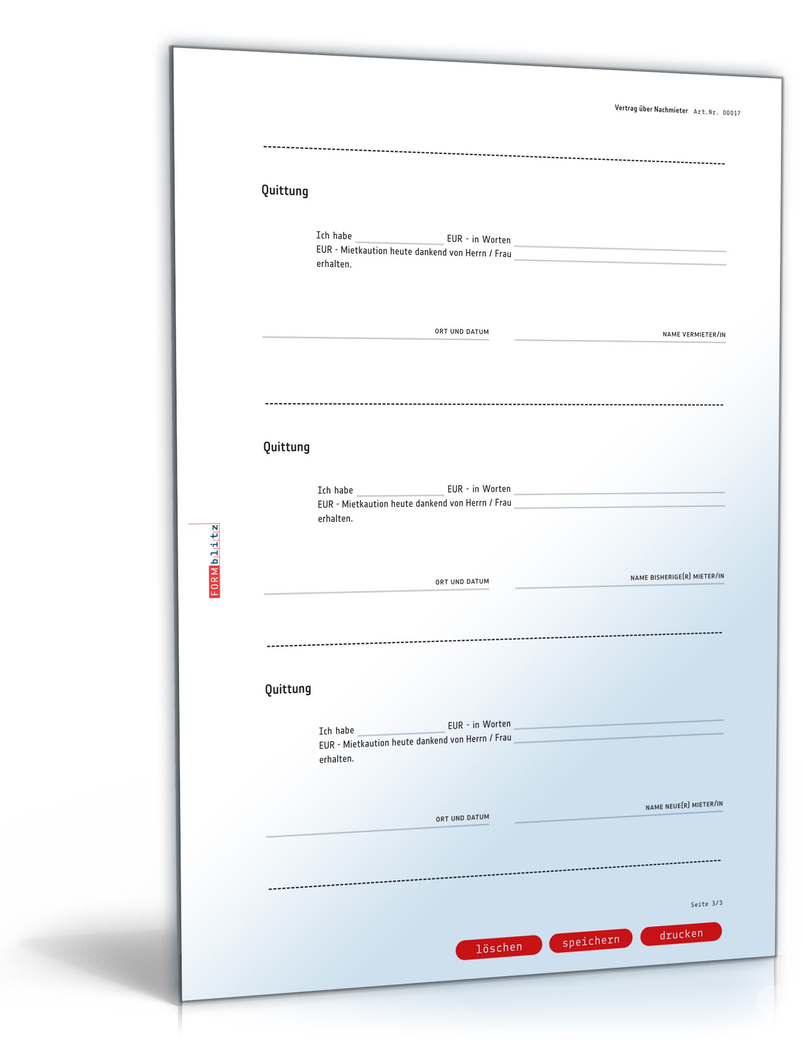 Nachmietervertrag zur Wohnungsübernahme PDF. Seite: 3