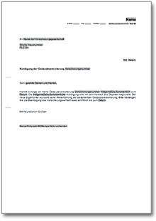 Kündigung Gebäudeversicherung Word