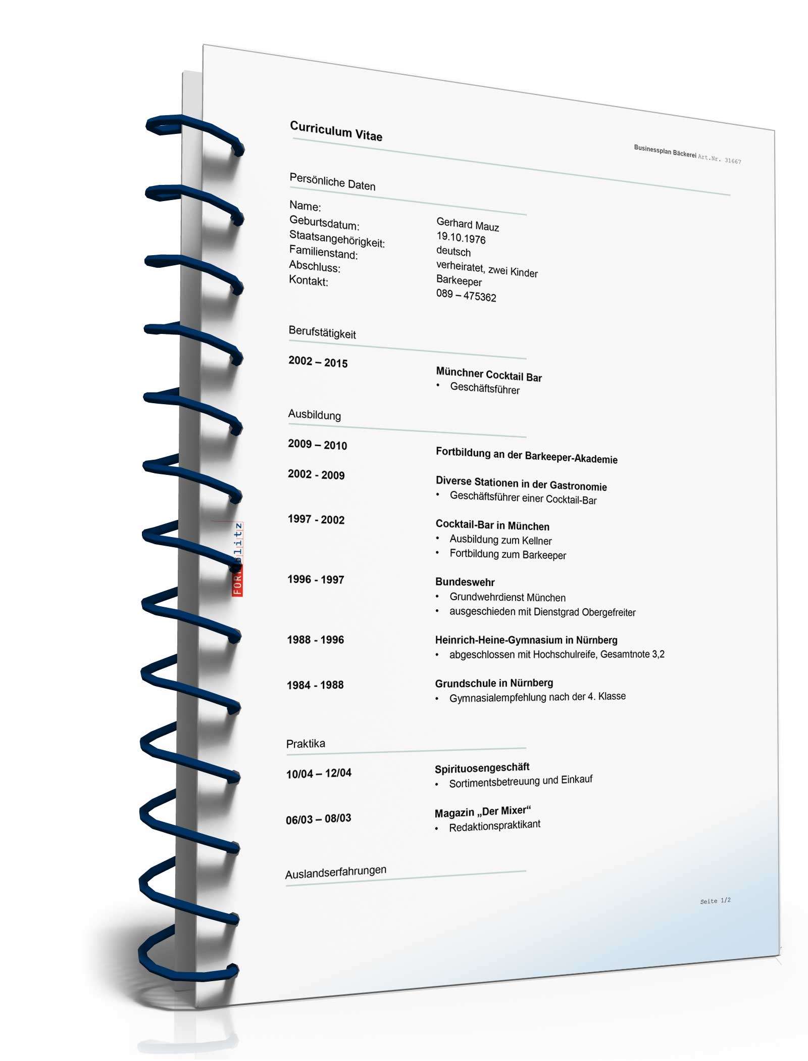 Businessplan Cocktailbar Excel. Seite: 17