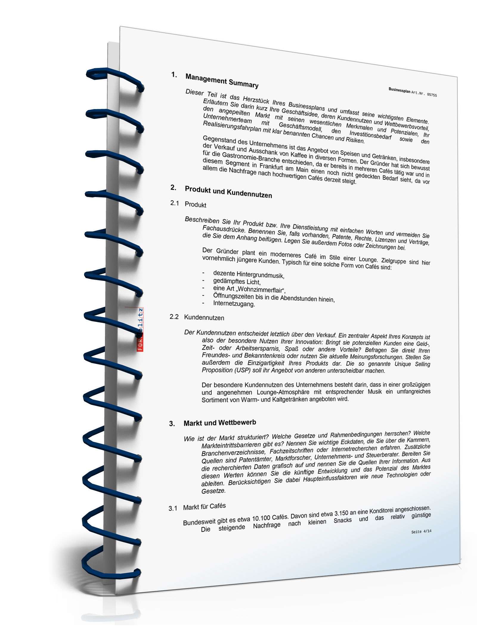 Businessplan Café Excel. Seite: 9