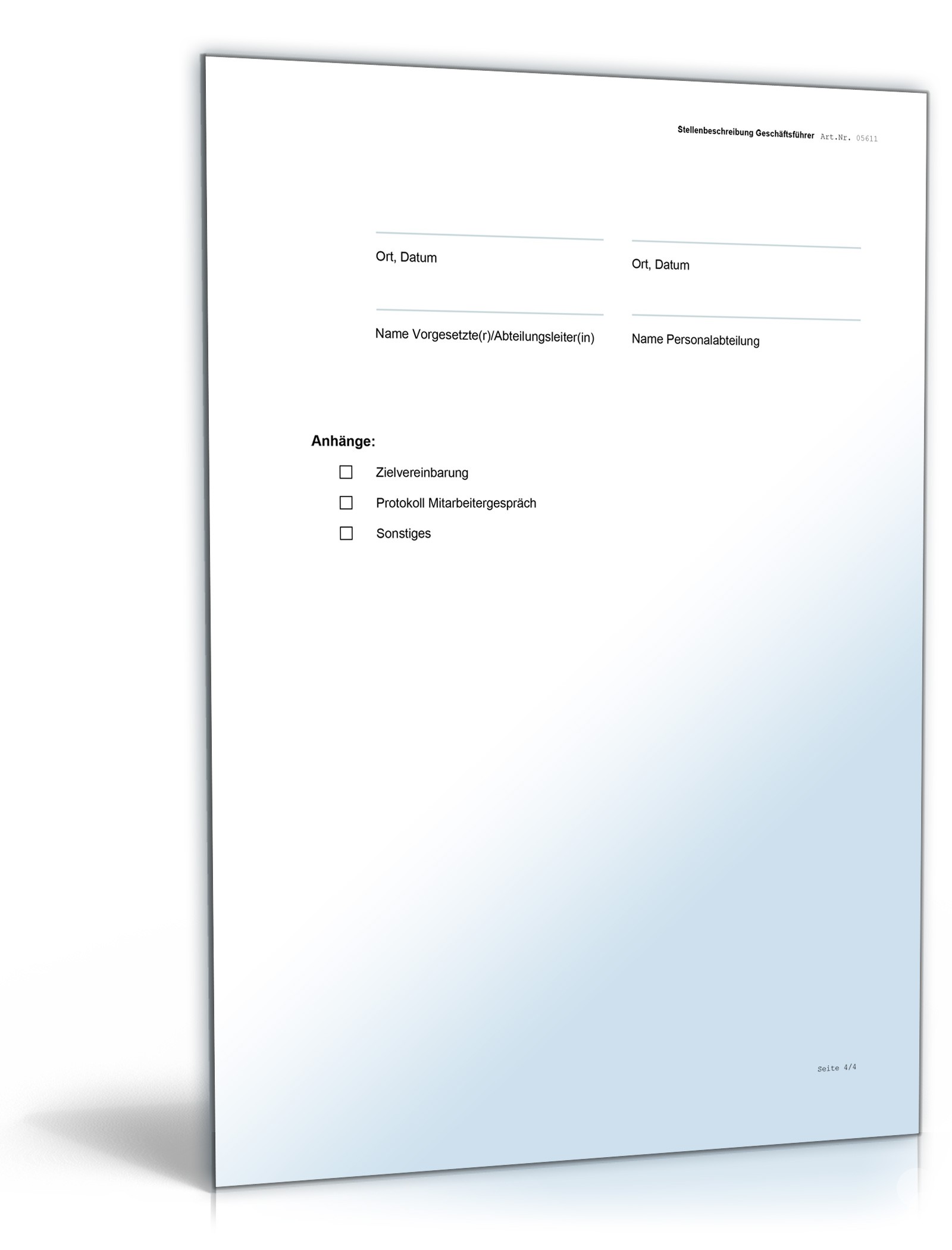 Stellenbeschreibung Geschäftsführer/-in Word. Seite: 4