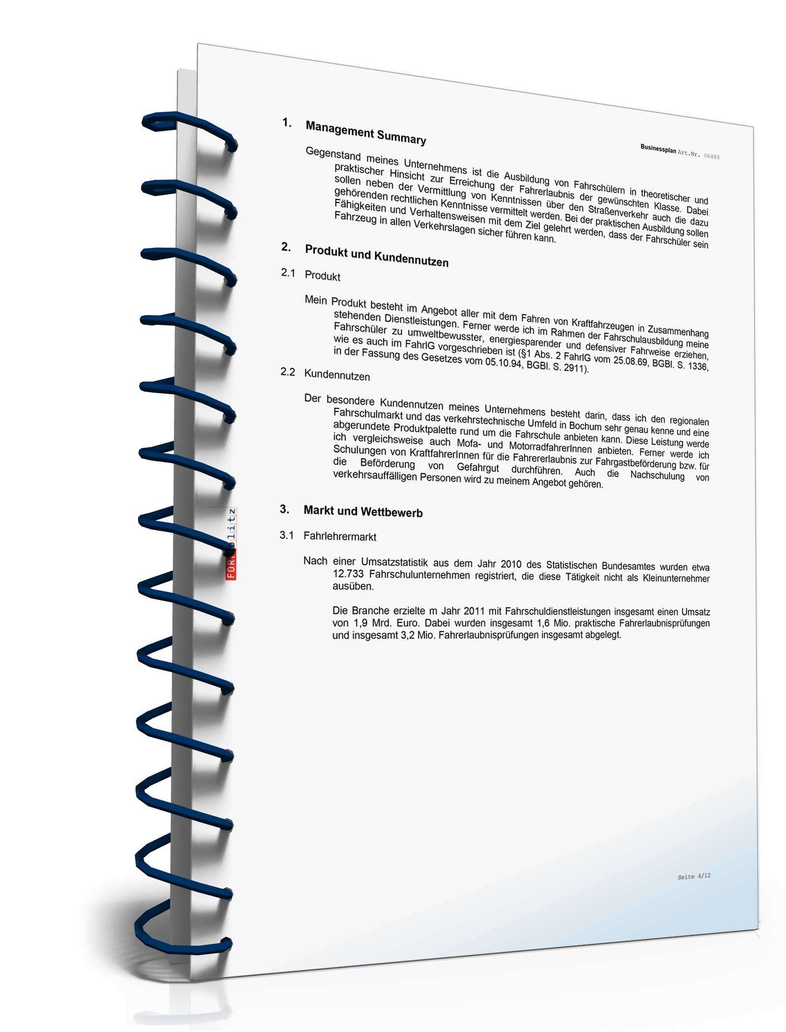 Businessplan Fahrschule Excel. Seite: 5