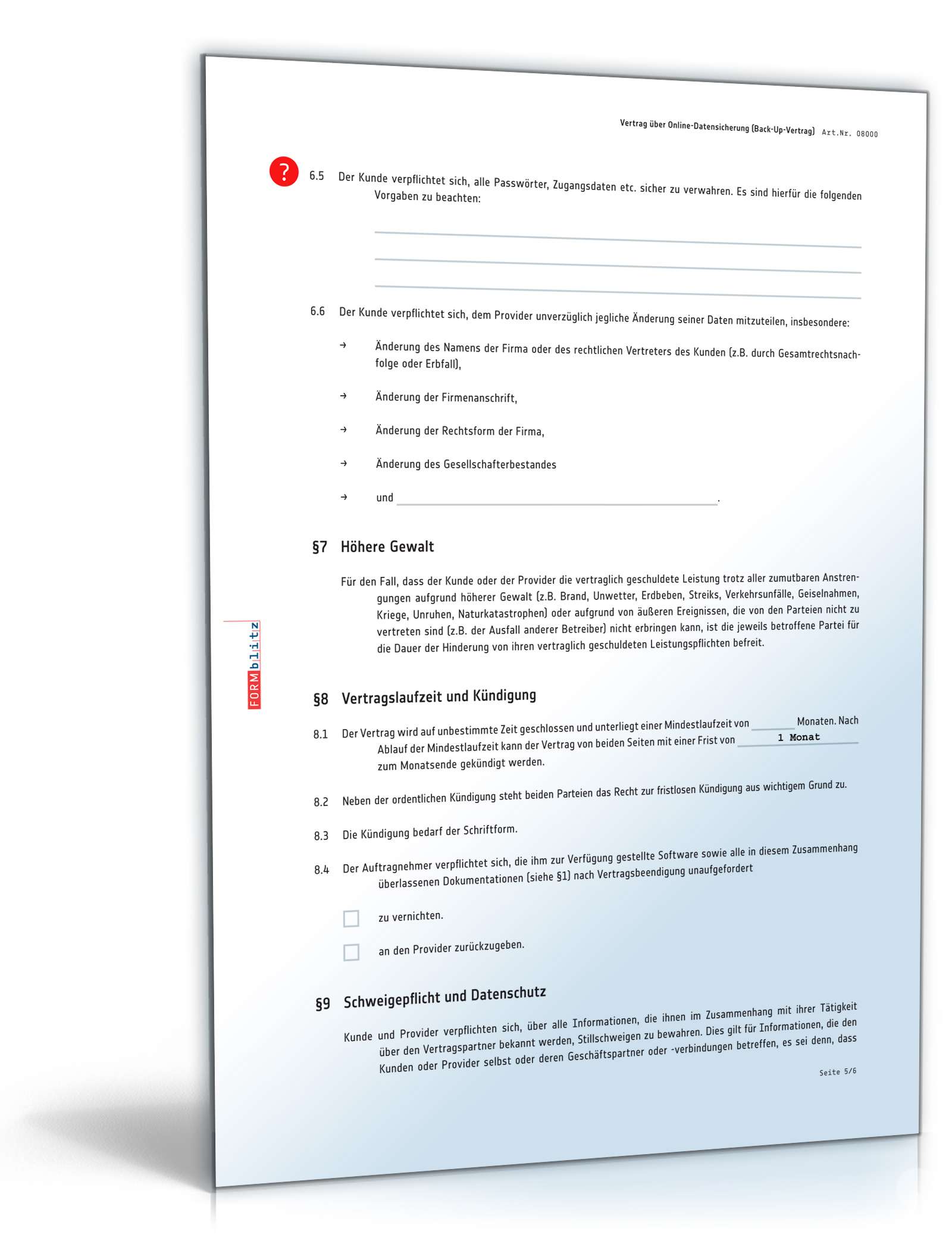Vertrag Online-Datensicherung PDF. Seite: 5