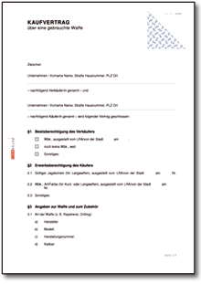Kaufvertrag Waffe Word