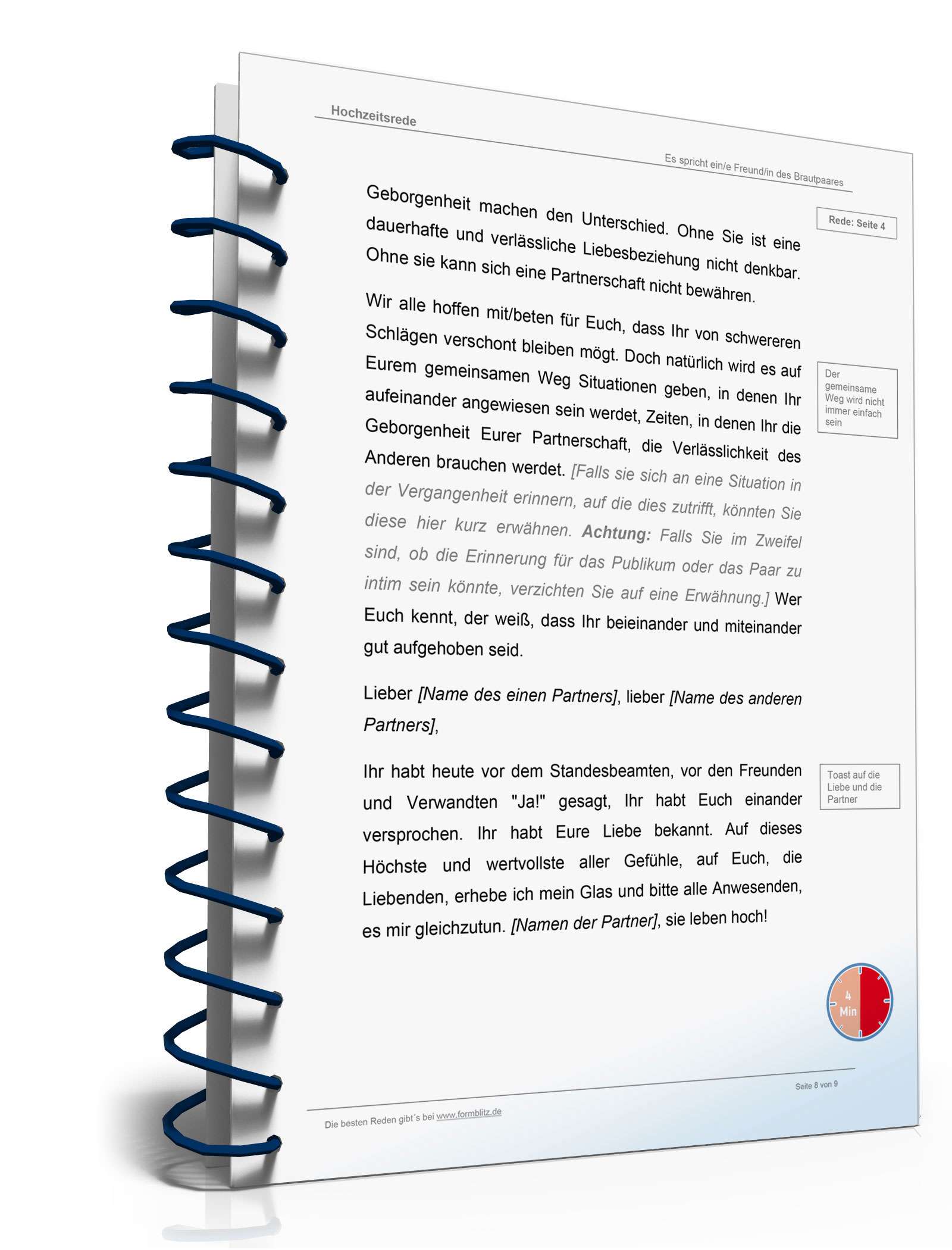 Rede zur Eintragung einer Lebenspartnerschaft Word. Seite: 8