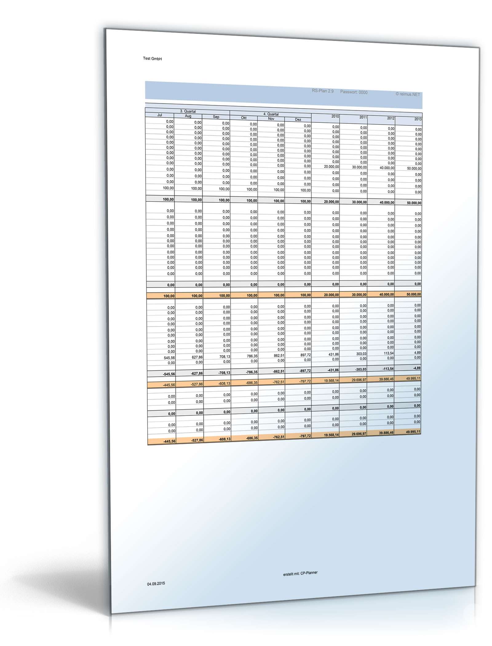 Unternehmensplanung Excel. Seite: 6
